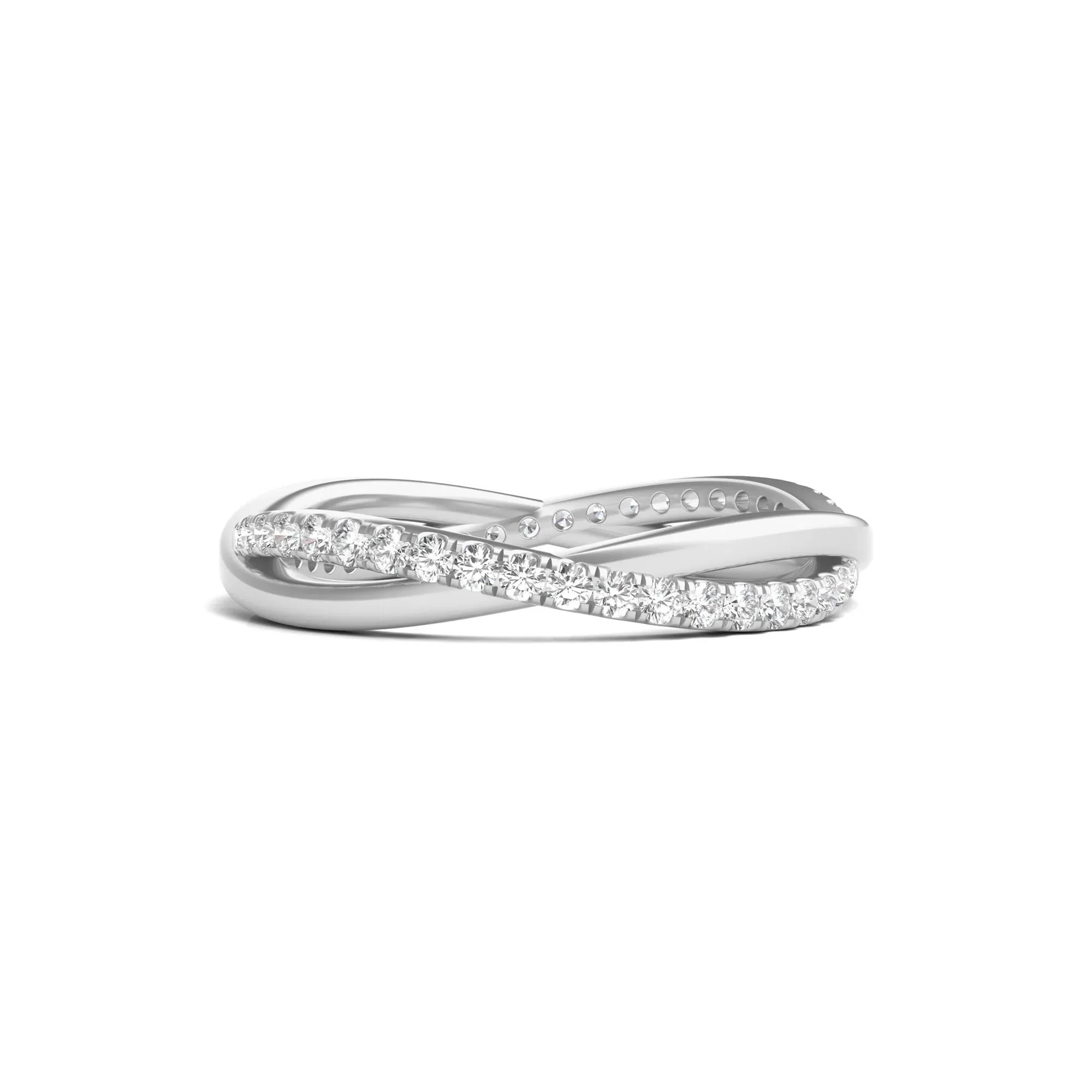 1/3 CT. Tw. Lab Grown Diamond Infinity Twist True Eternity Band Ring Platinum Round Brilliant Cut White Size 8