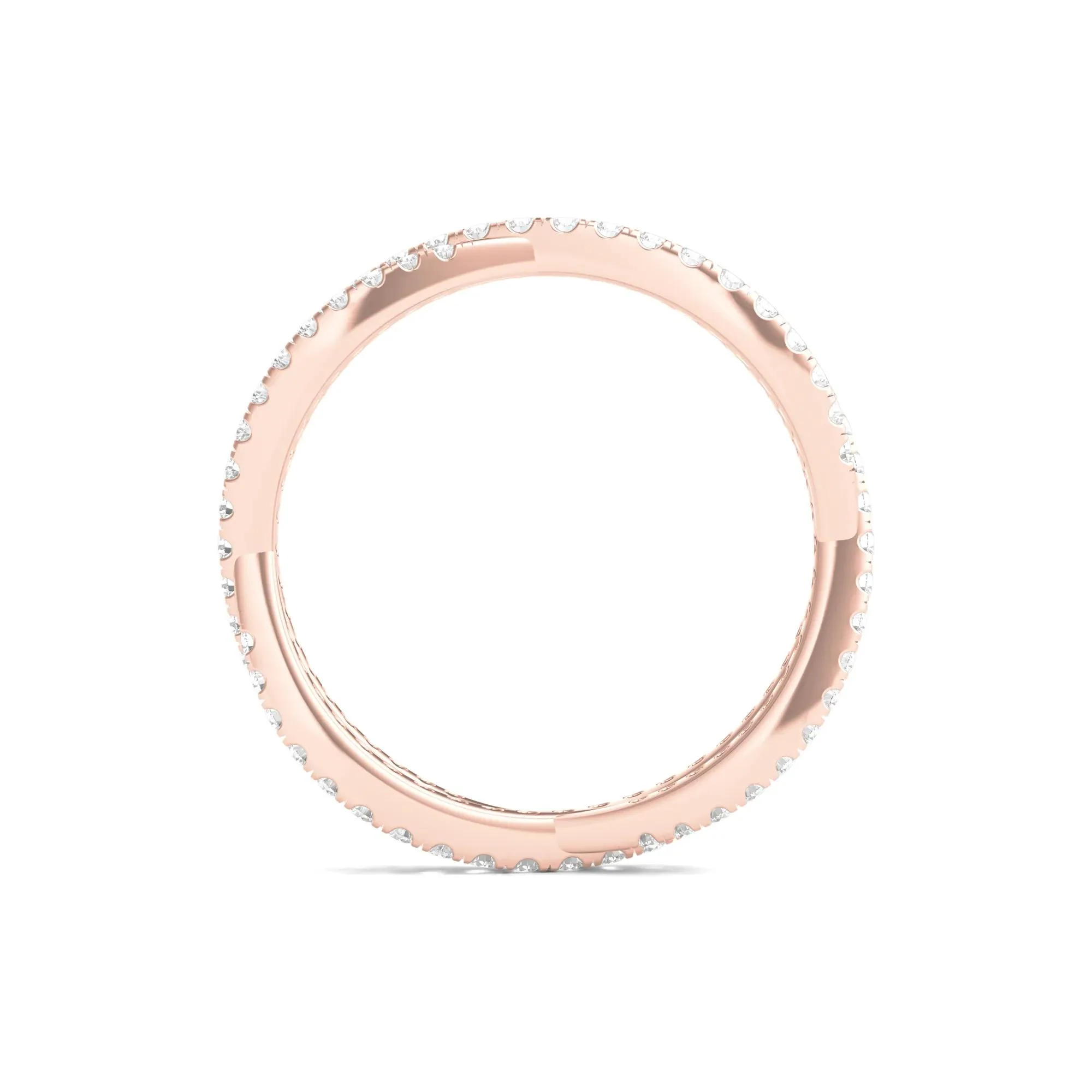 7/8 CT. Tw. Lab Grown Diamond Infinity Twist Eternity Band Ring 14K Rose Gold Round Brilliant Cut Size 5.5 - Image 2