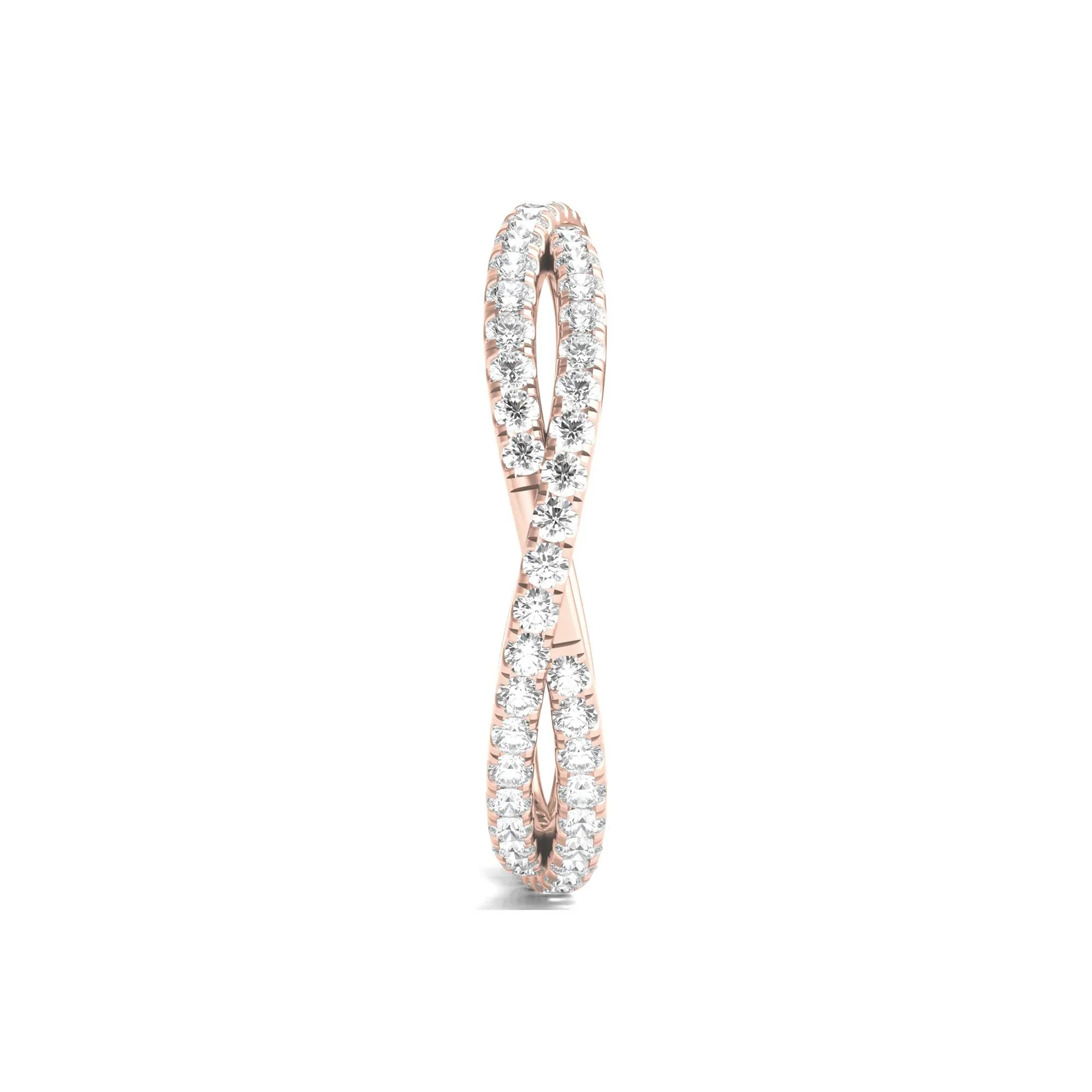 7/8 CT. Tw. Lab Grown Diamond Infinity Twist Eternity Band Ring 14K Rose Gold Round Brilliant Cut Size 9 - Image 3