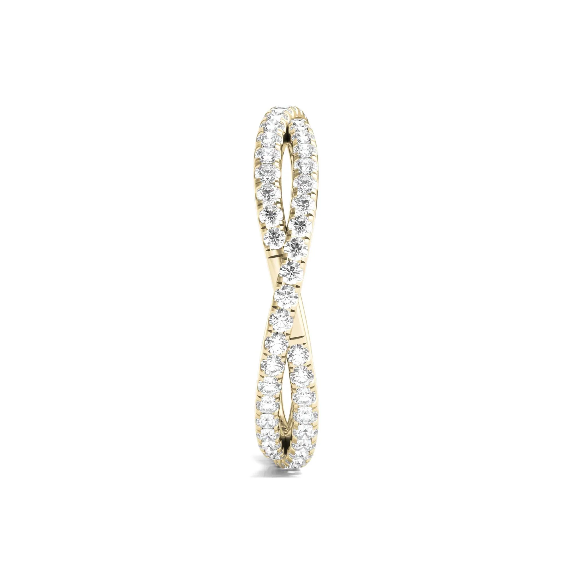 7/8 CT. Tw. Lab Grown Diamond Infinity Twist Eternity Band Ring 14K Yellow Gold Round Brilliant Cut Size 4.5 - Image 3