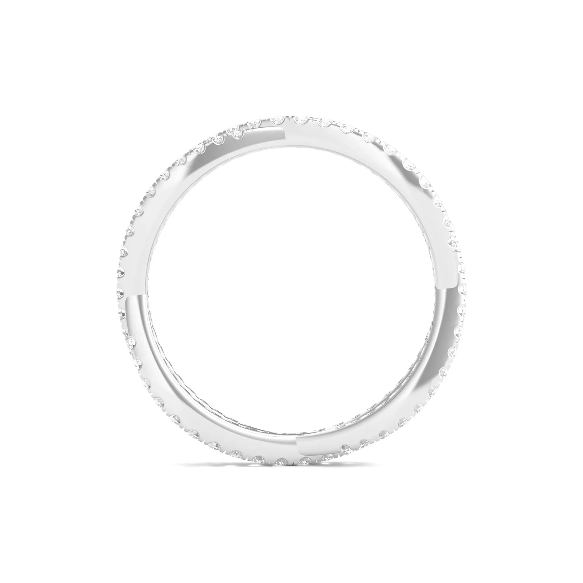 7/8 CT. Tw. Lab Grown Diamond Infinity Twist Eternity Band Ring Platinum Round Brilliant Cut White Size 7 - Image 2