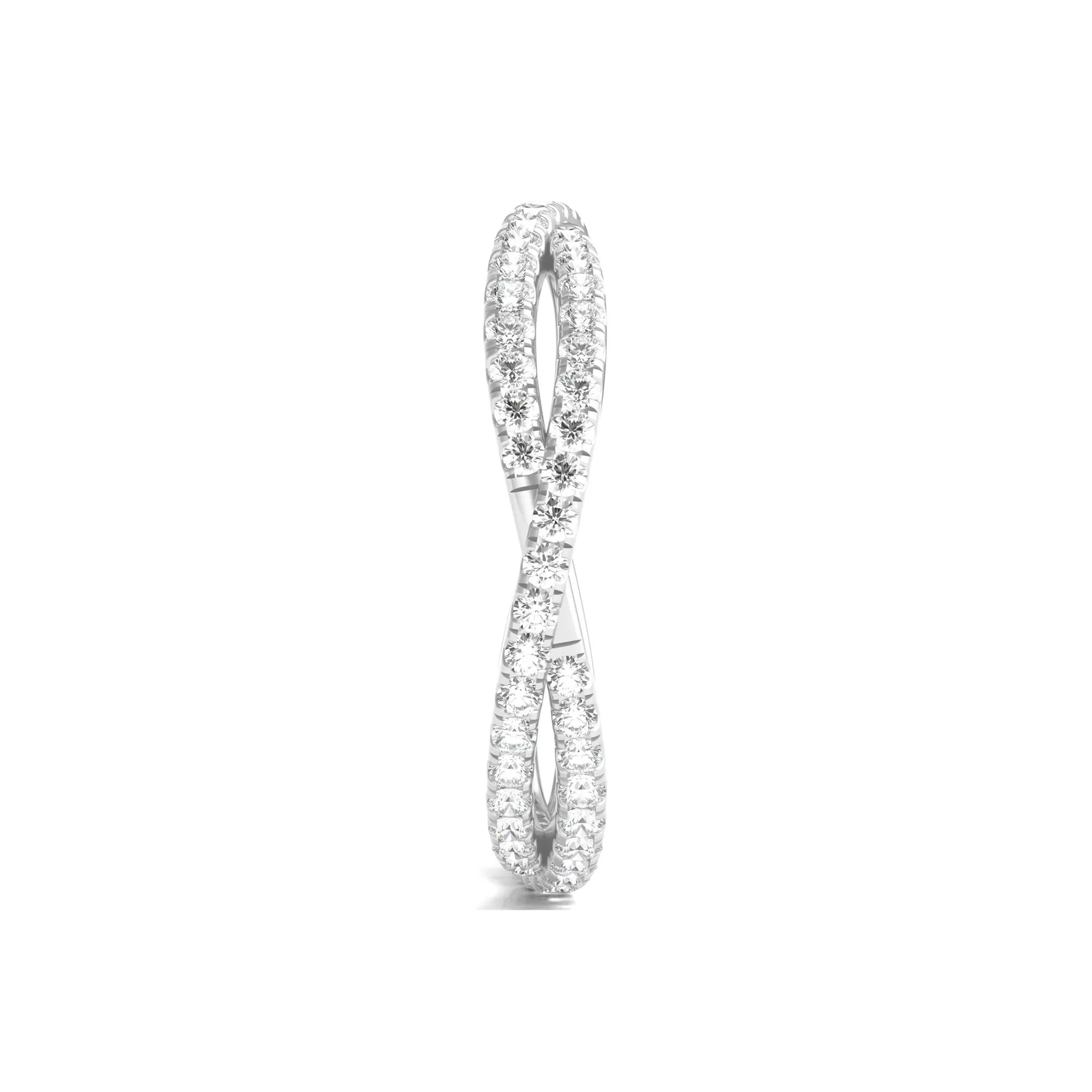 7/8 CT. Tw. Lab Grown Diamond Infinity Twist Eternity Band Ring Platinum Round Brilliant Cut White Size 7 - Image 3