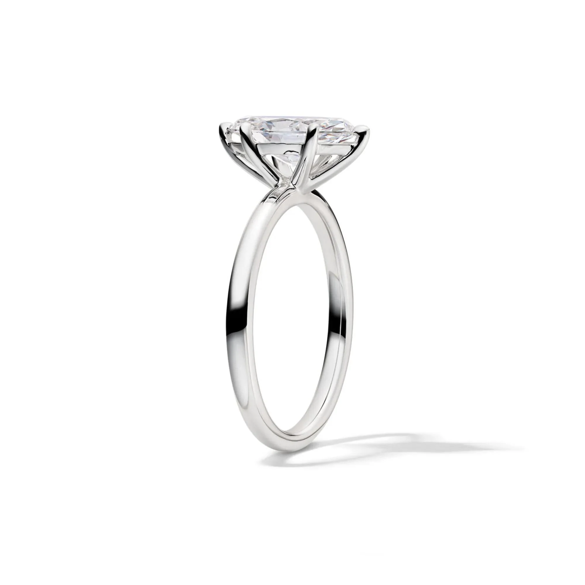 Lab Grown Diamond Solitaire Marquise Engagement Ring Platinum (1/2 CT.) White Size 8 2mm - Image 3