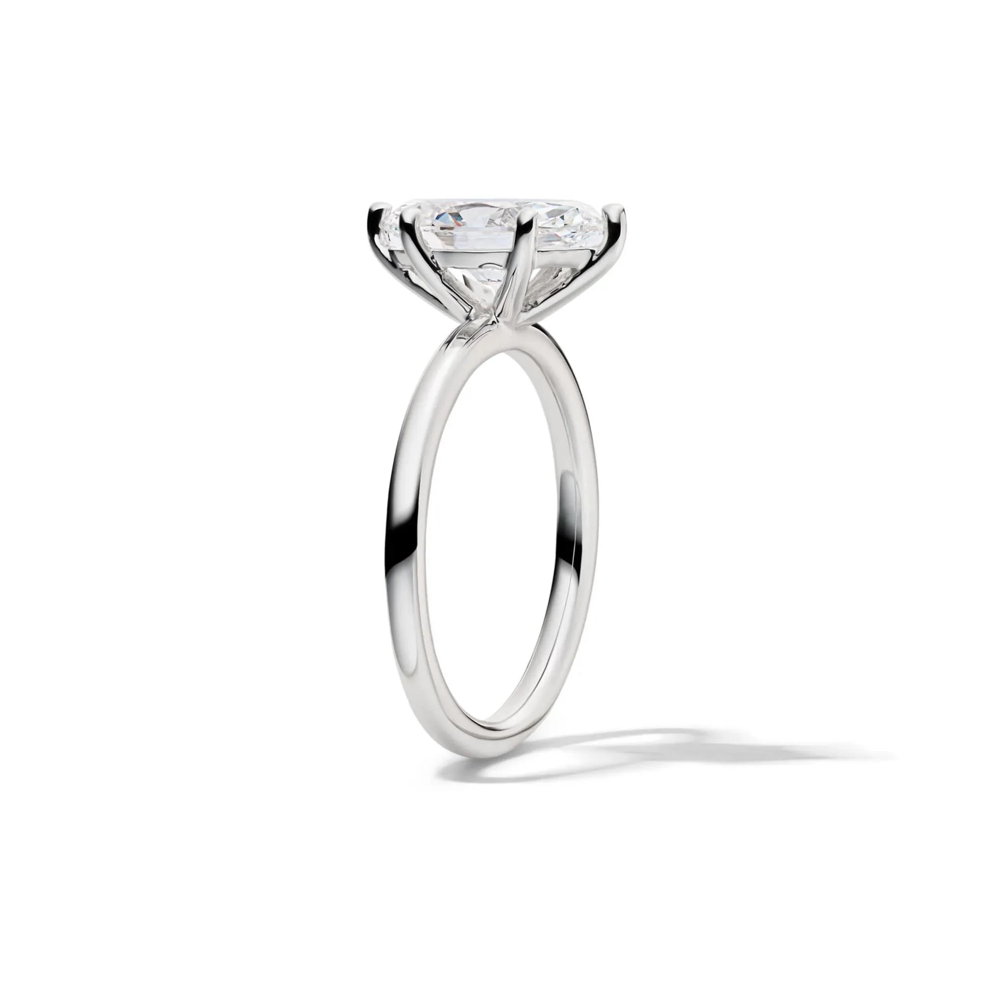 Lab Grown Diamond Solitaire Marquise Engagement Ring Platinum (2 CT.) White Size 6 2mm - Image 3