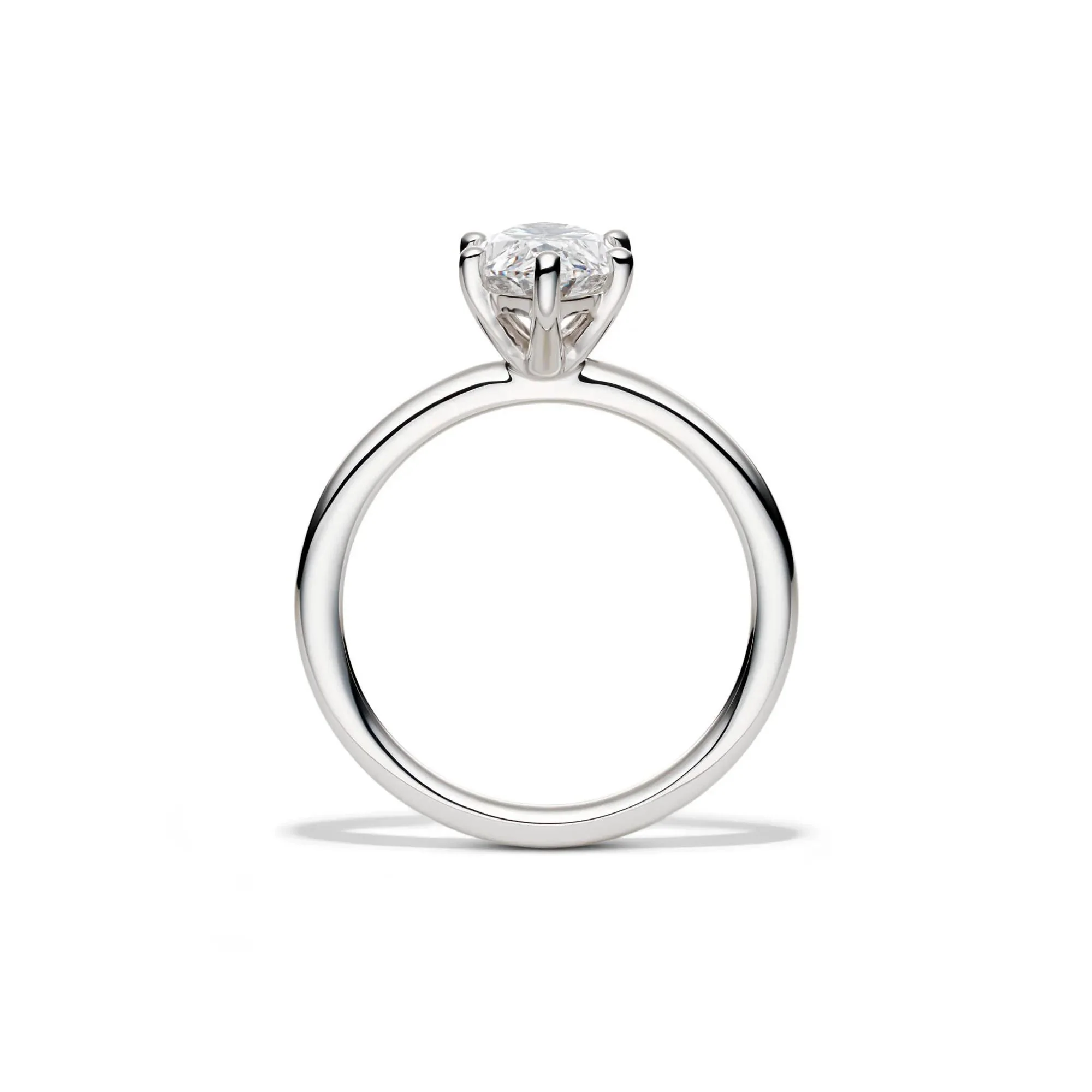 Lab Grown Diamond Solitaire Marquise Engagement Ring Platinum (2 CT.) White Size 9 2mm - Image 2