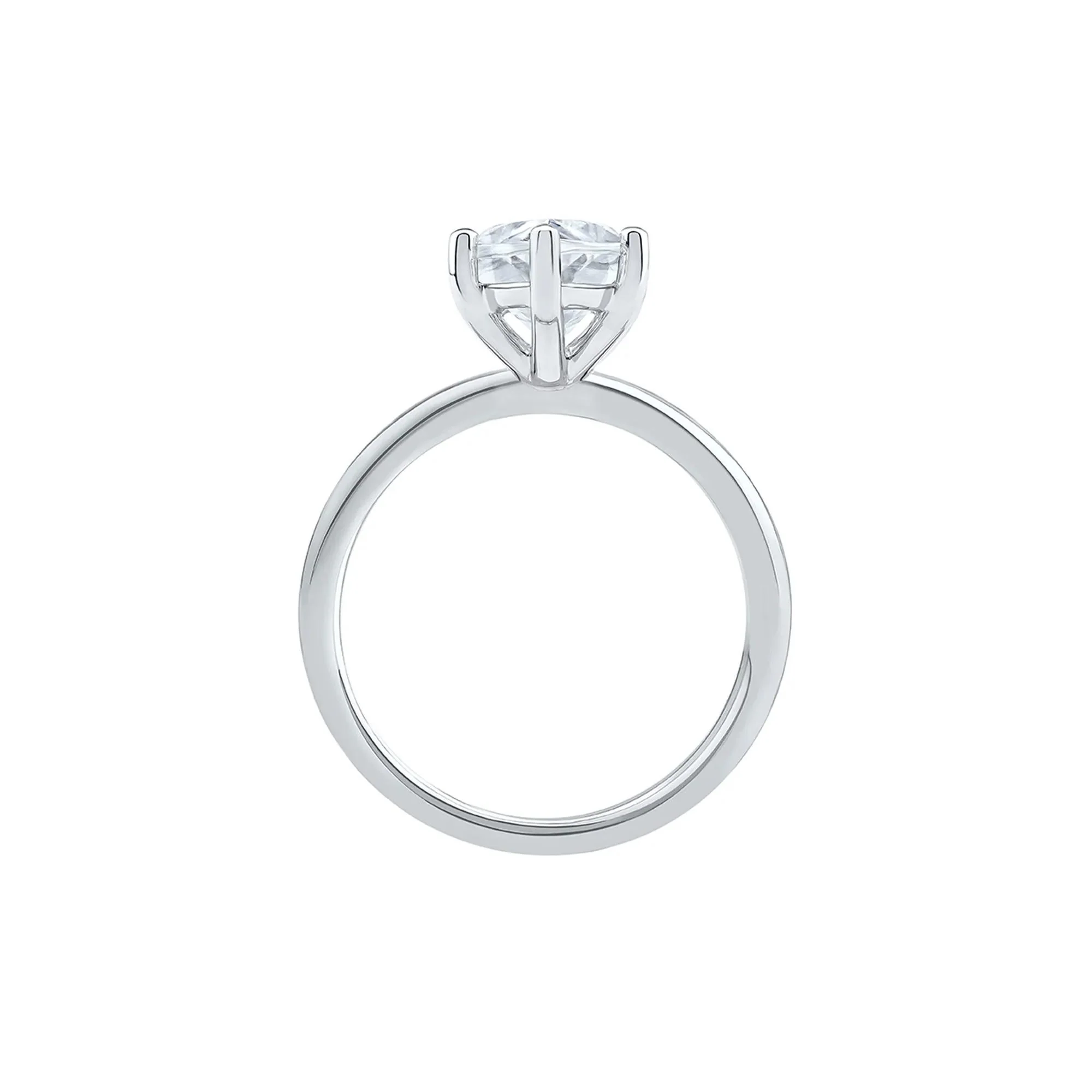 Lab Grown Diamond Solitaire Marquise Engagement Ring 14K White Gold (3 CT.) Size 8.5 2mm - Image 2