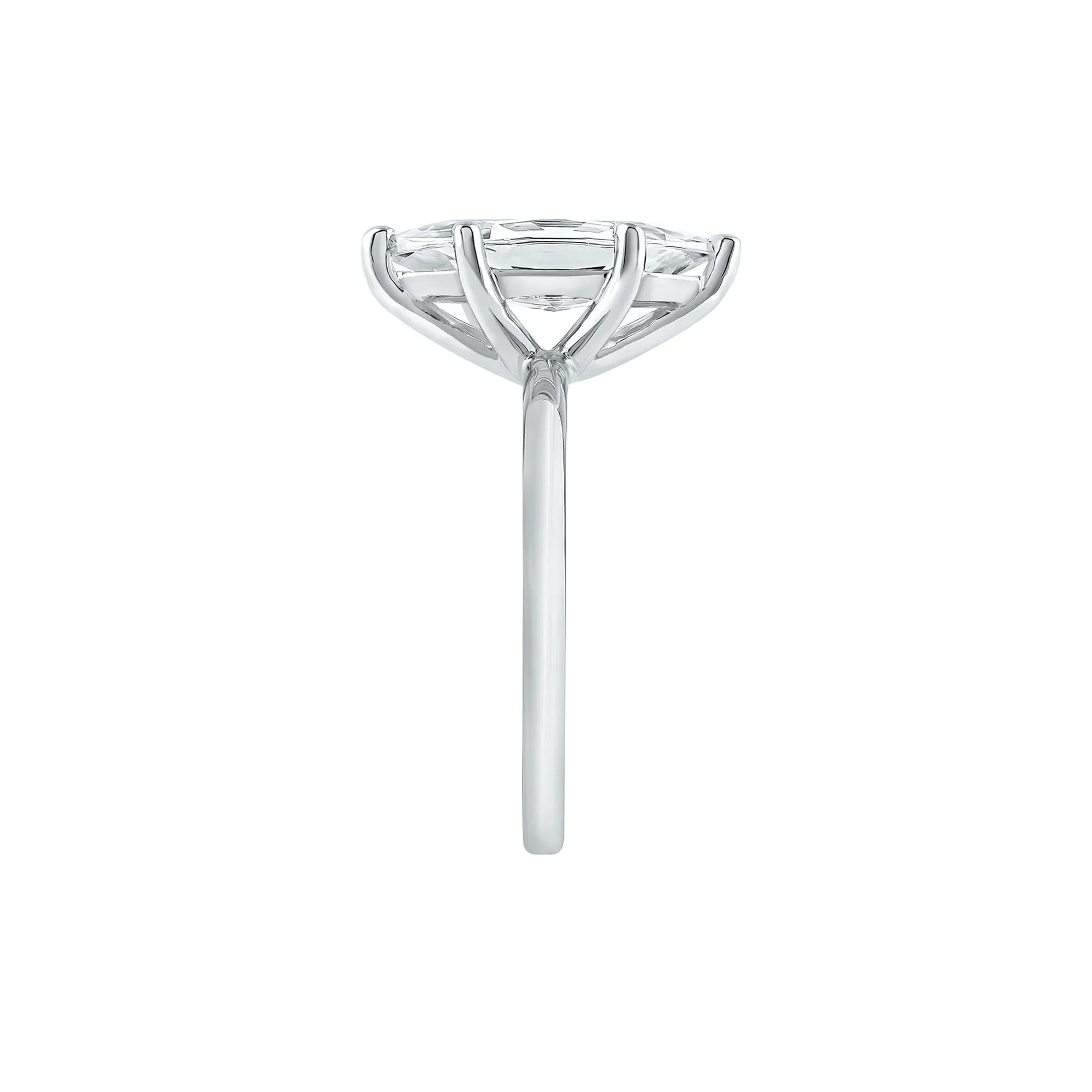 Lab Grown Diamond Solitaire Marquise Engagement Ring Platinum (3 CT.) White Size 9 2mm - Image 3