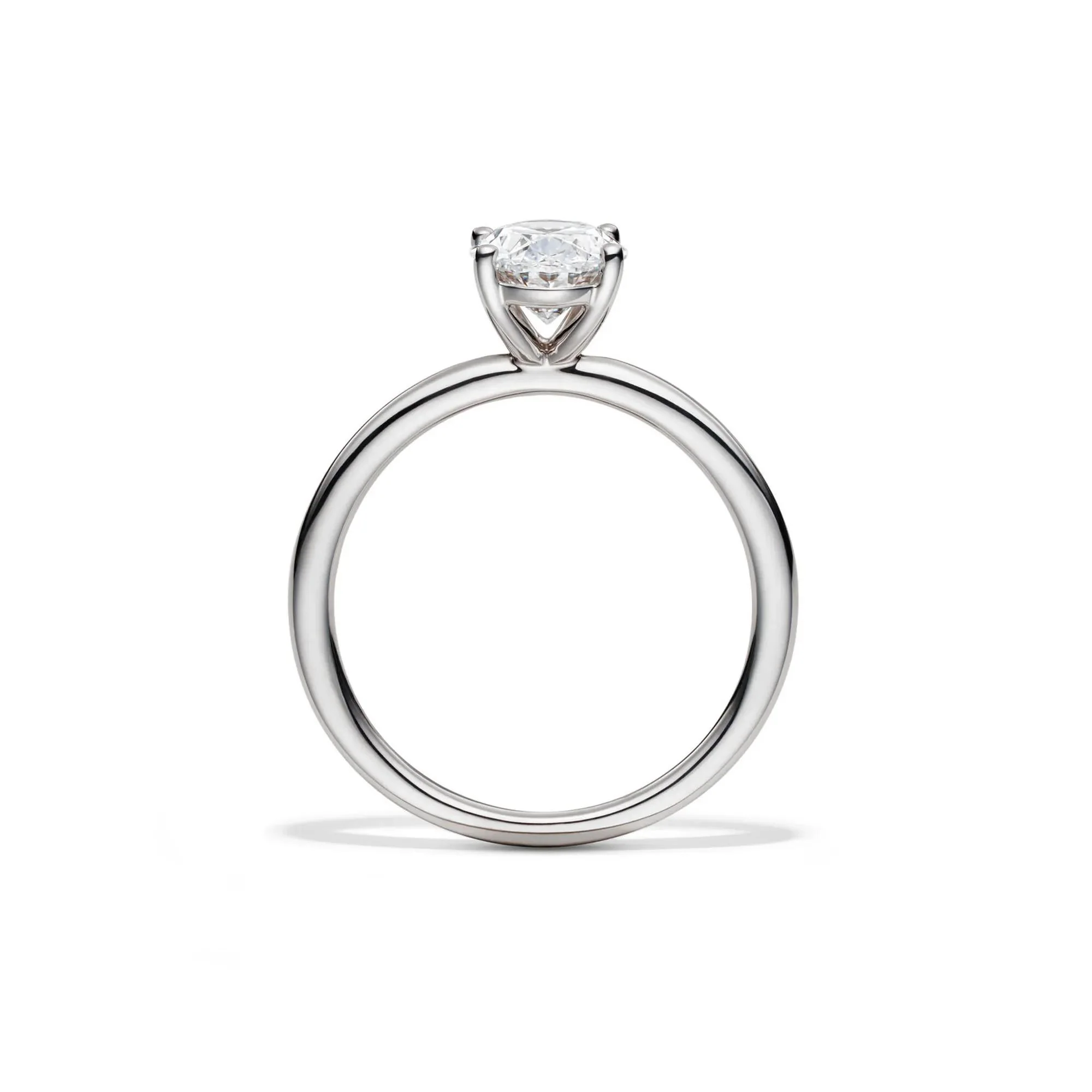 Lab Grown Diamond Oval Solitaire Engagement Ring Platinum (1/2 CT.) White Size 5 2mm - Image 2
