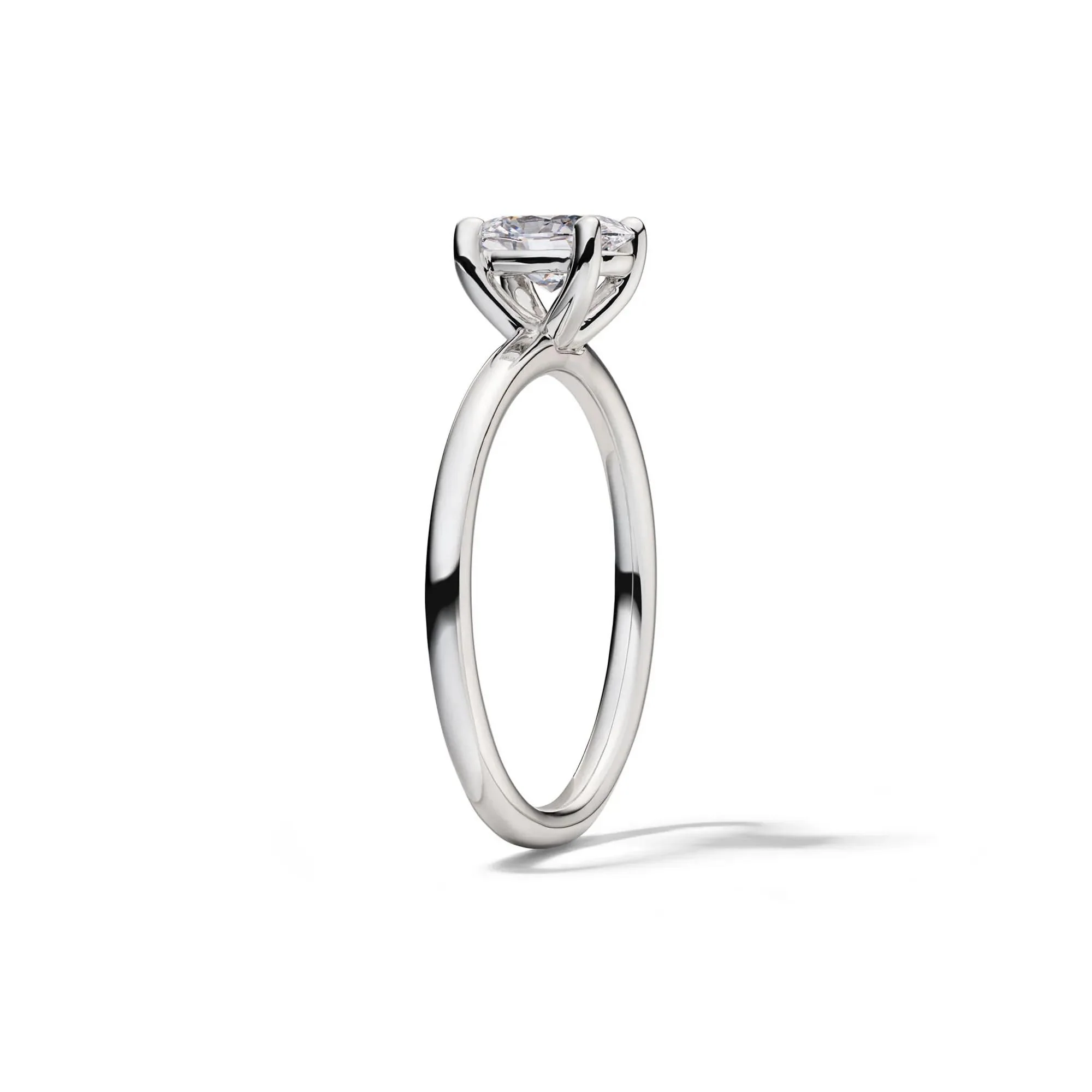 Lab Grown Diamond Oval Solitaire Engagement Ring Platinum (1/2 CT.) White Size 5 2mm - Image 3