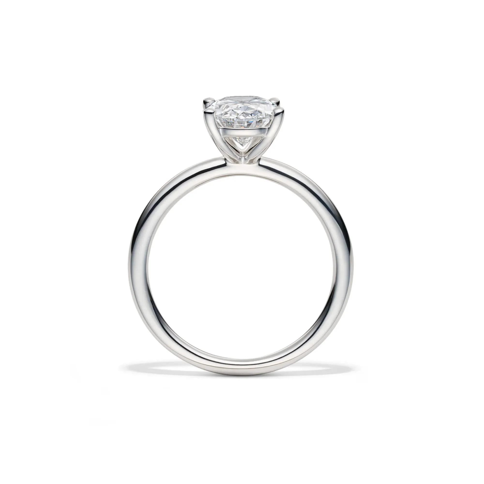 Lab Grown Diamond Oval Solitaire Engagement Ring Platinum (2 CT.) White Size 4.5 2mm - Image 2