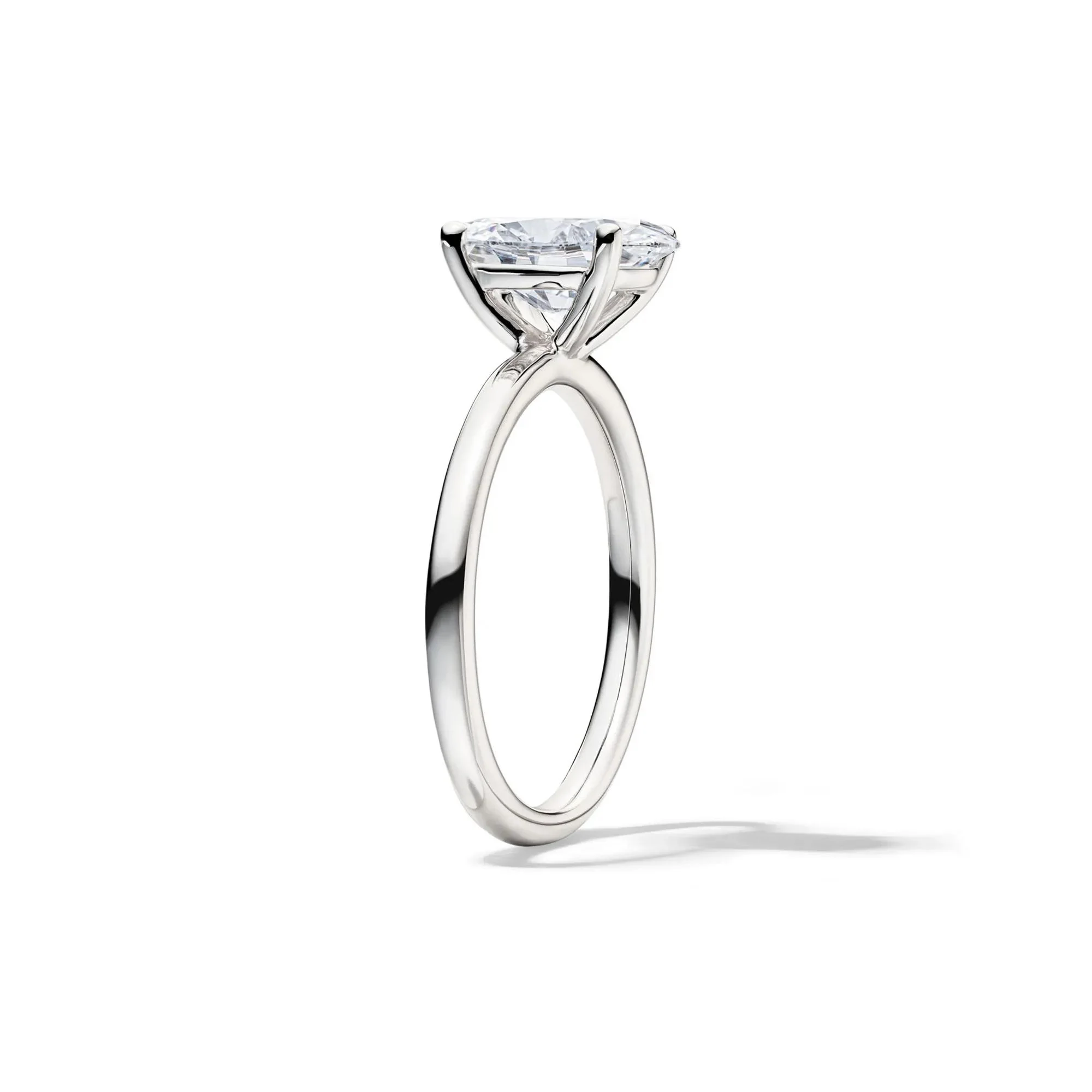 Lab Grown Diamond Oval Solitaire Engagement Ring Platinum (2 CT.) White Size 4.5 2mm - Image 3