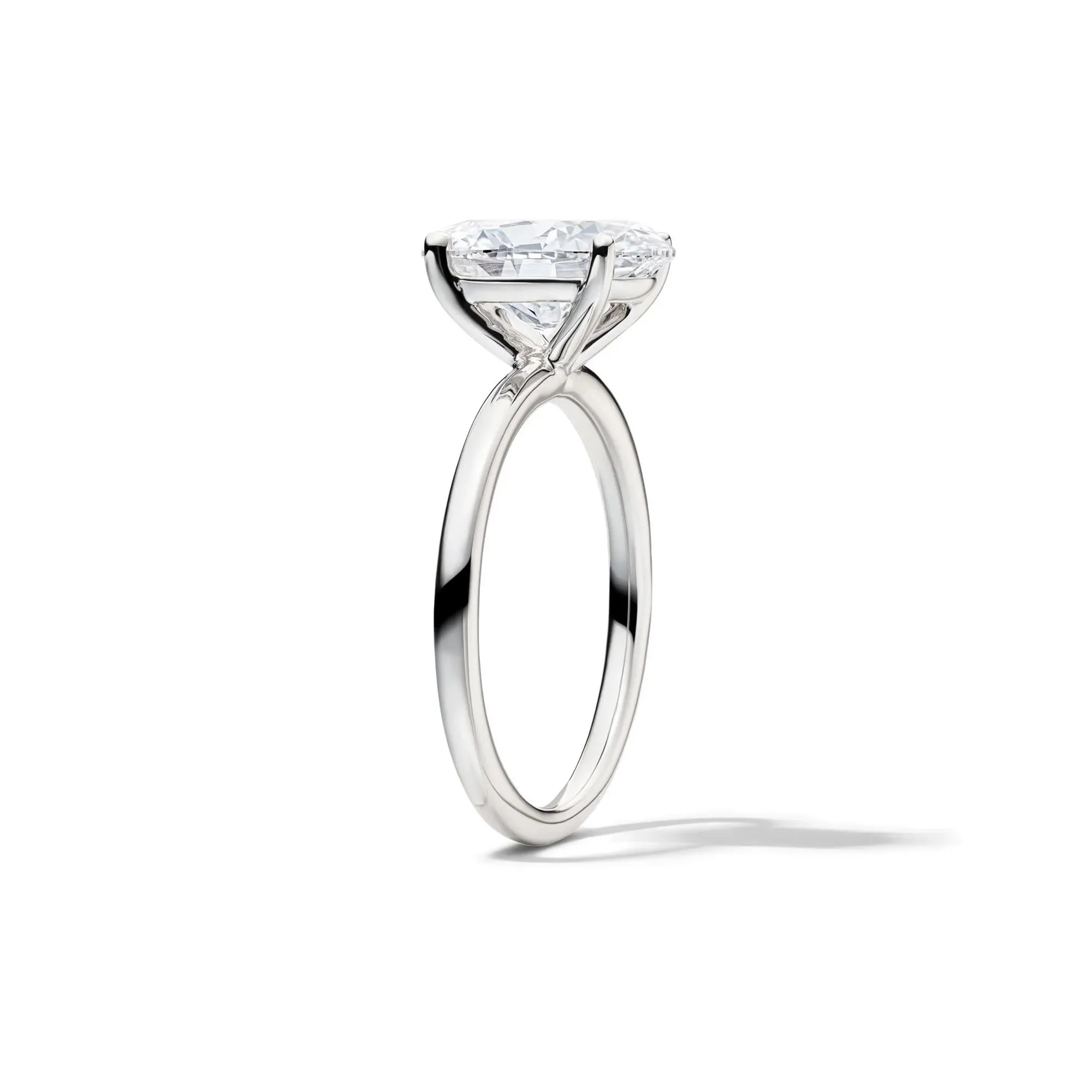 Lab Grown Diamond Oval Solitaire Engagement Ring Platinum (3 CT.) White Size 9.5 2mm - Image 3
