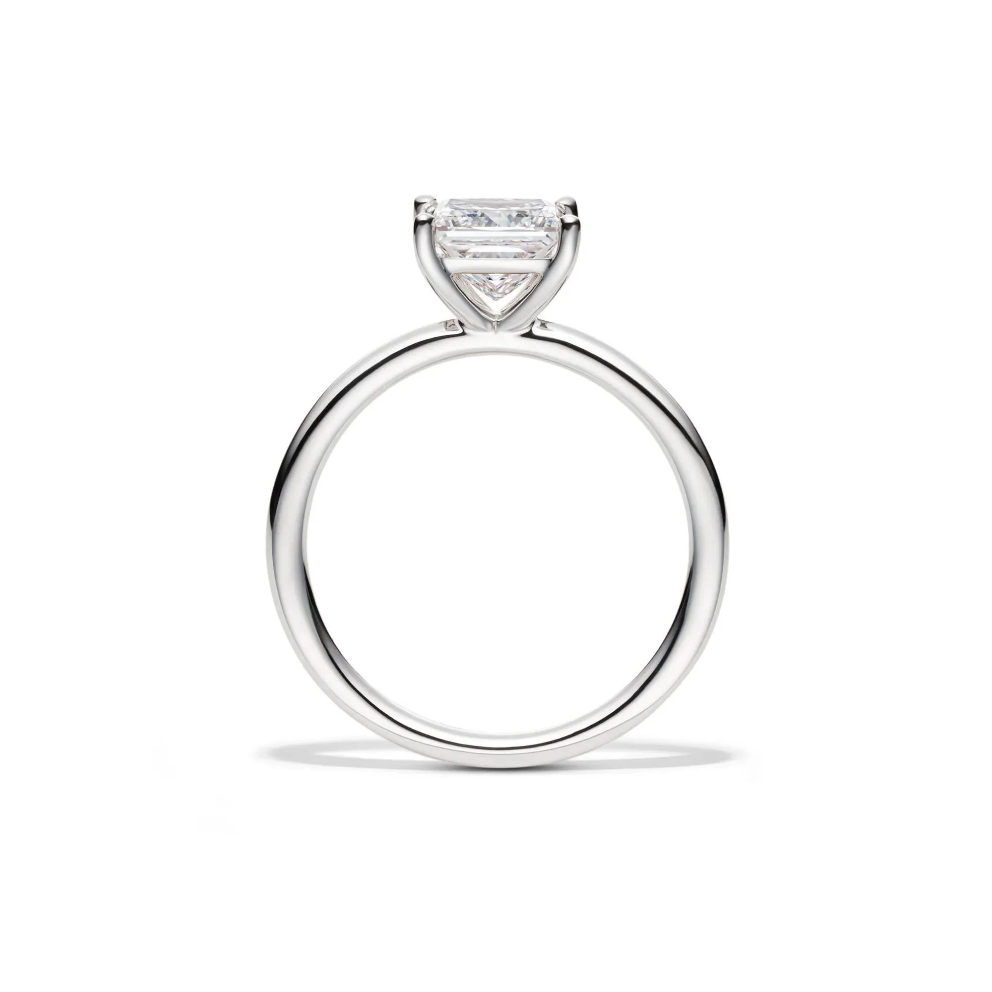 Lab Grown Diamond Princess-Cut Solitaire Engagement Ring Platinum (1/2 CT.) White Size 5 2mm - Image 2