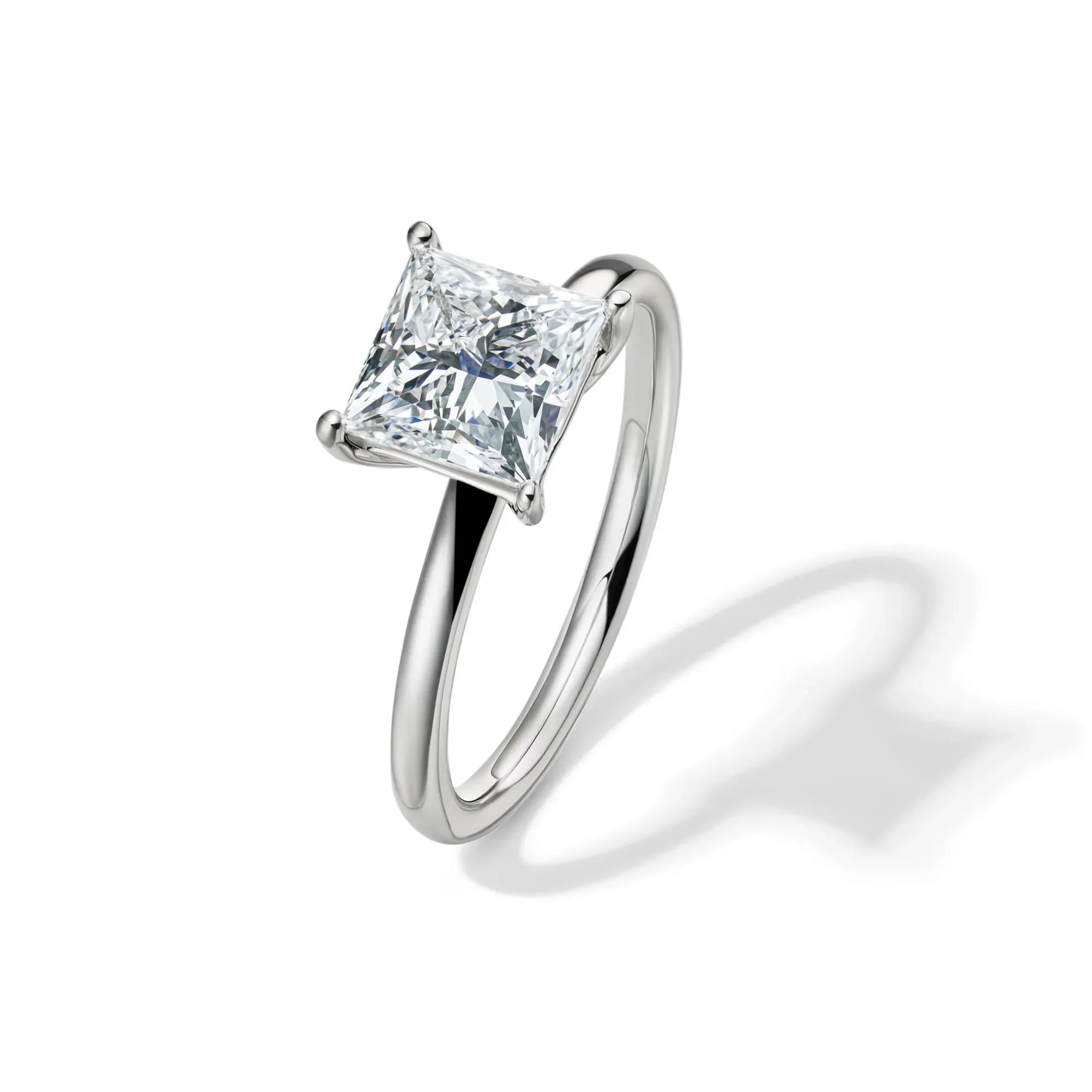 Lab Grown Diamond Princess-Cut Solitaire Engagement Ring Platinum (2 CT.) White Size 8 2mm - Image 4