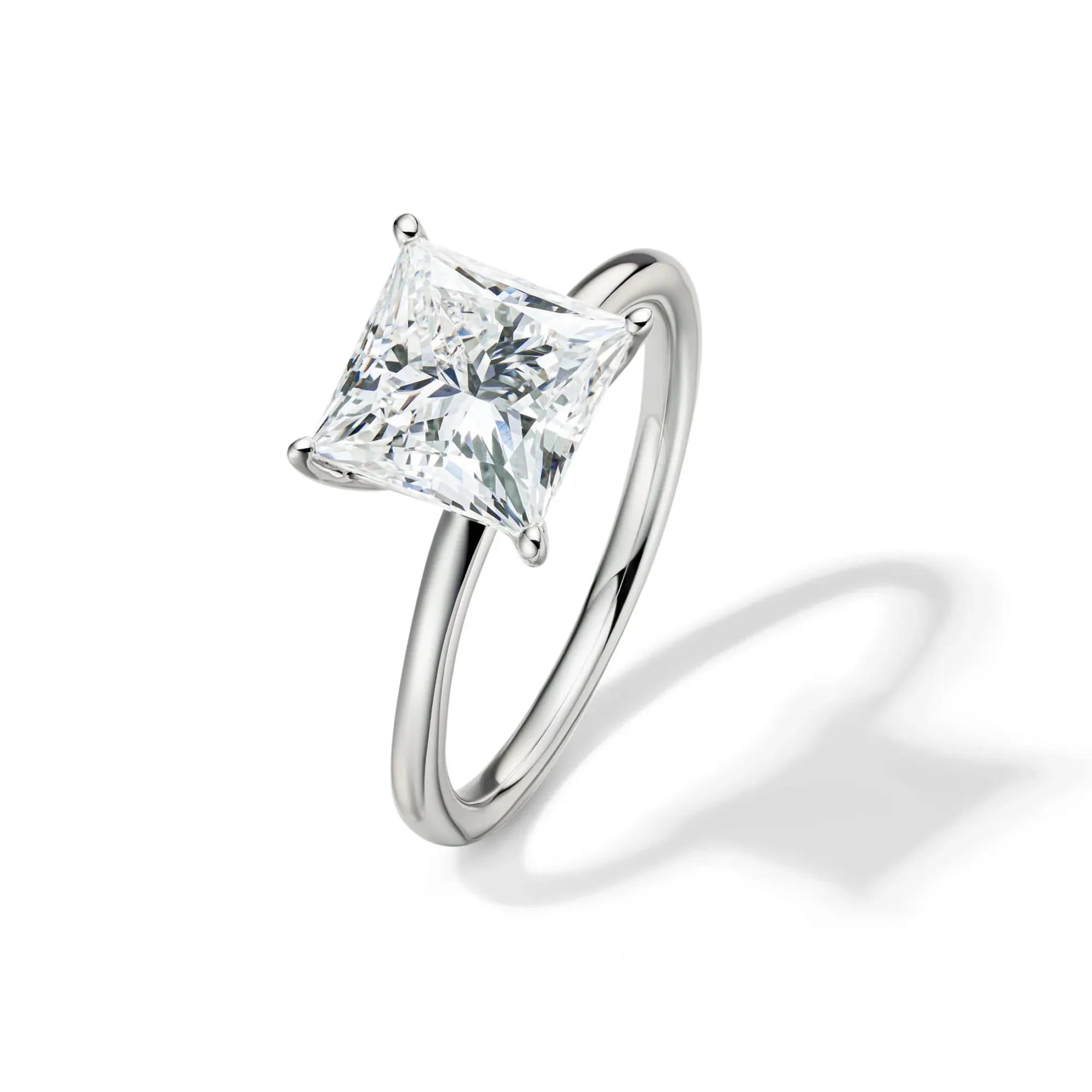 Lab Grown Diamond Princess-Cut Solitaire Engagement Ring Platinum (3 CT.) White Size 9 2mm - Image 4
