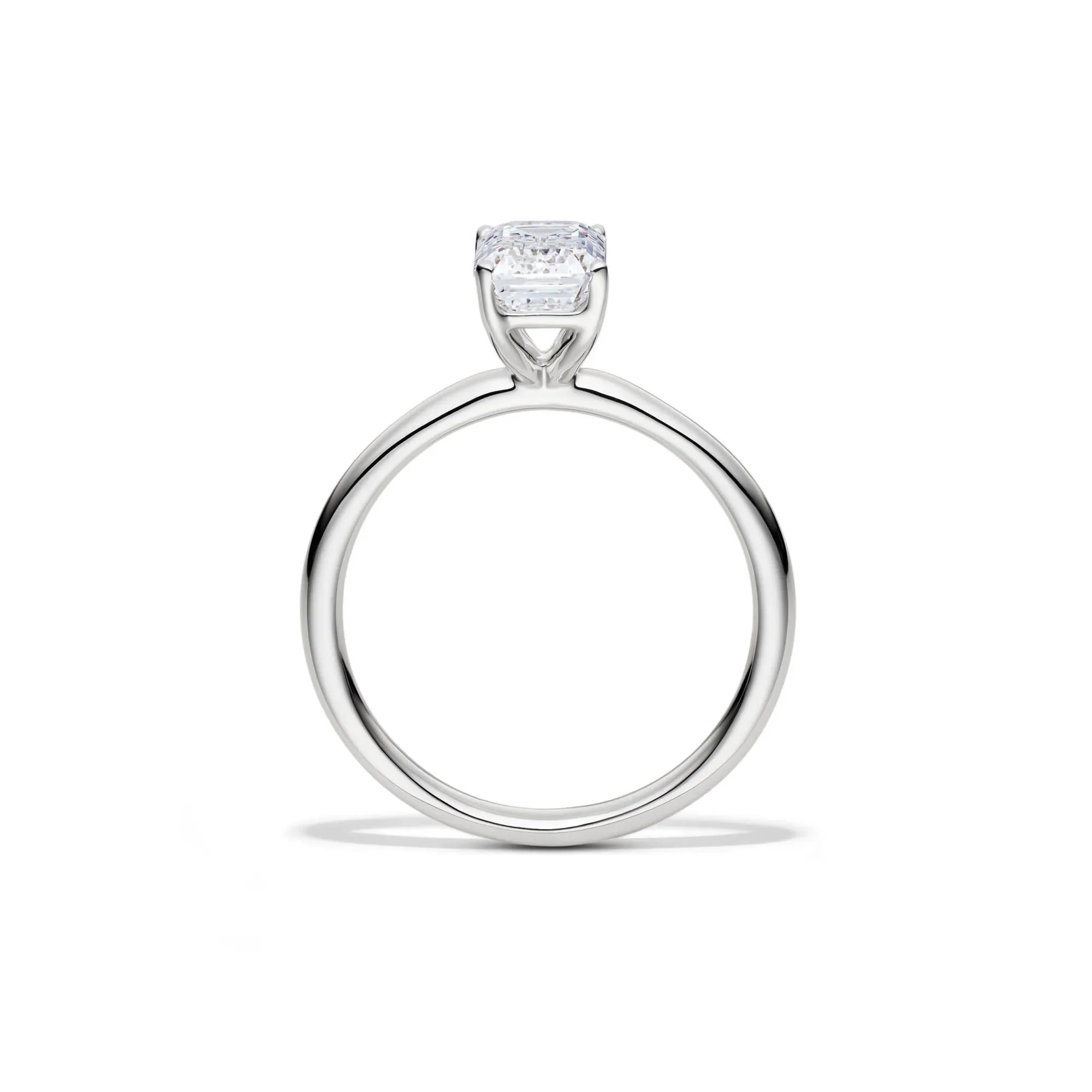 Lab Grown Diamond Emerald-Cut Solitaire Ring Platinum (1/2 CT.) White Size 7 2mm - Image 2
