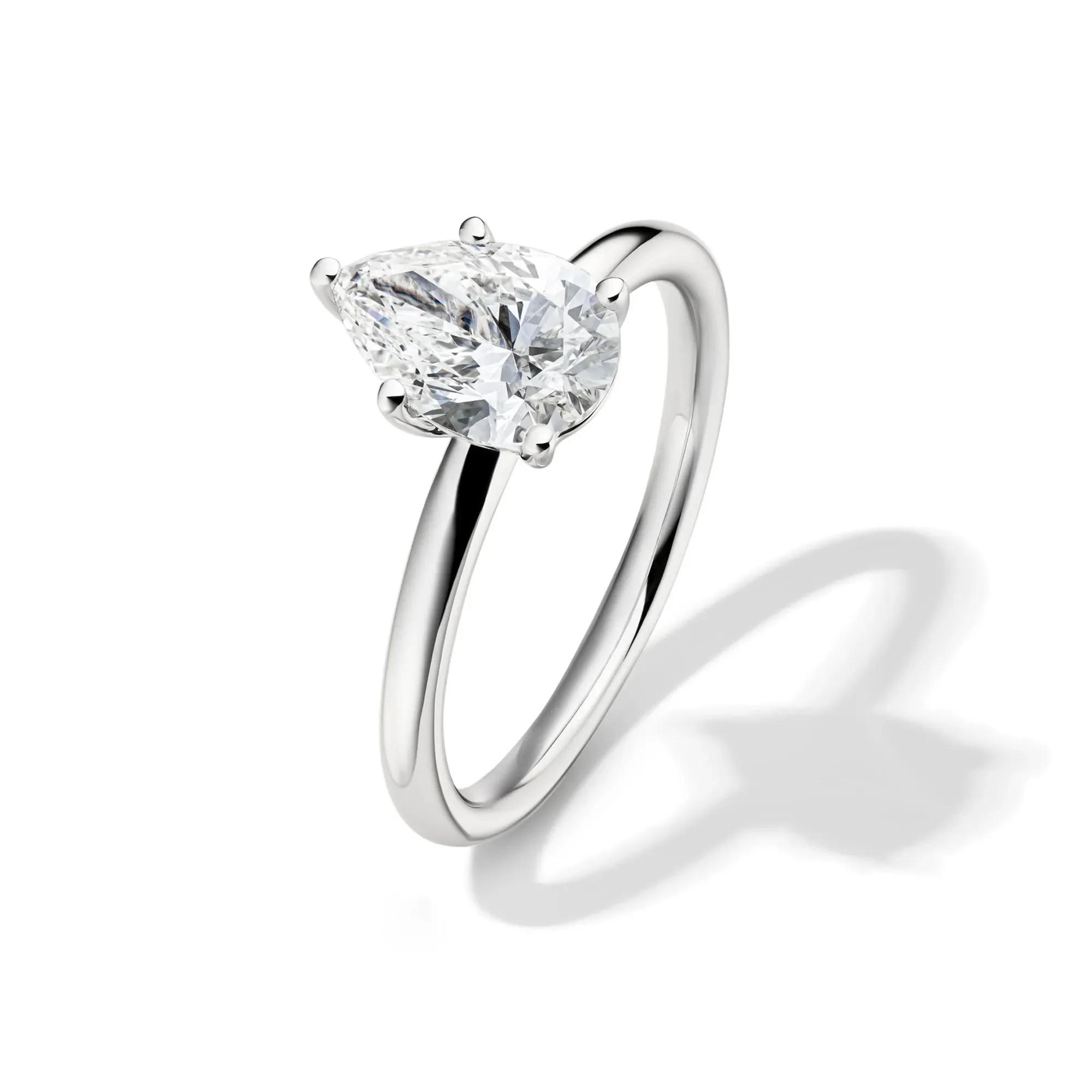 Lab Grown Diamond Pear-Shaped Solitaire Engagement Ring Platinum (1/2 CT.) White Size 6 2mm - Image 4