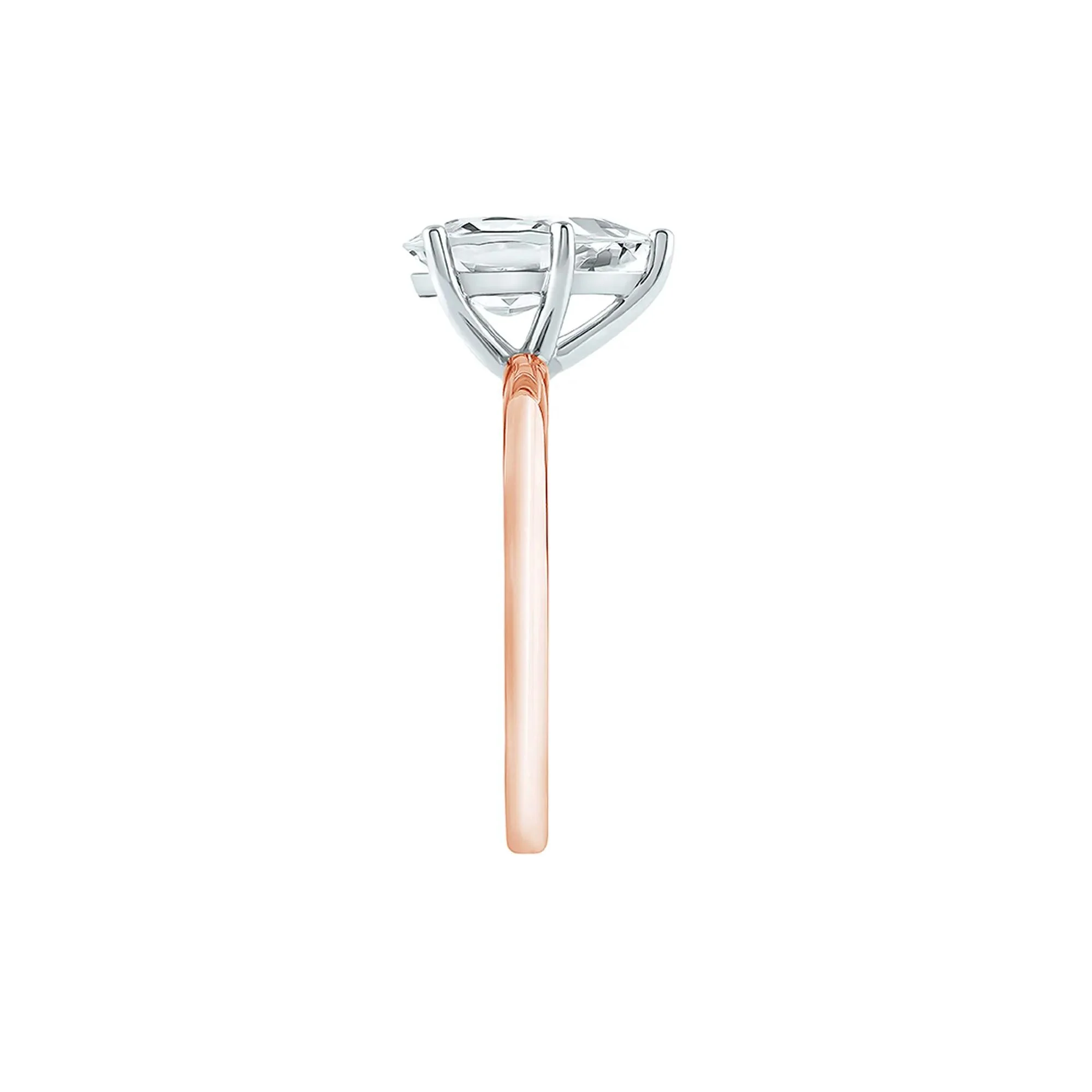 Lab Grown Diamond Pear-Shaped Solitaire Engagement Ring 14K Rose Gold (3 CT.) Size 6 2mm - Image 3