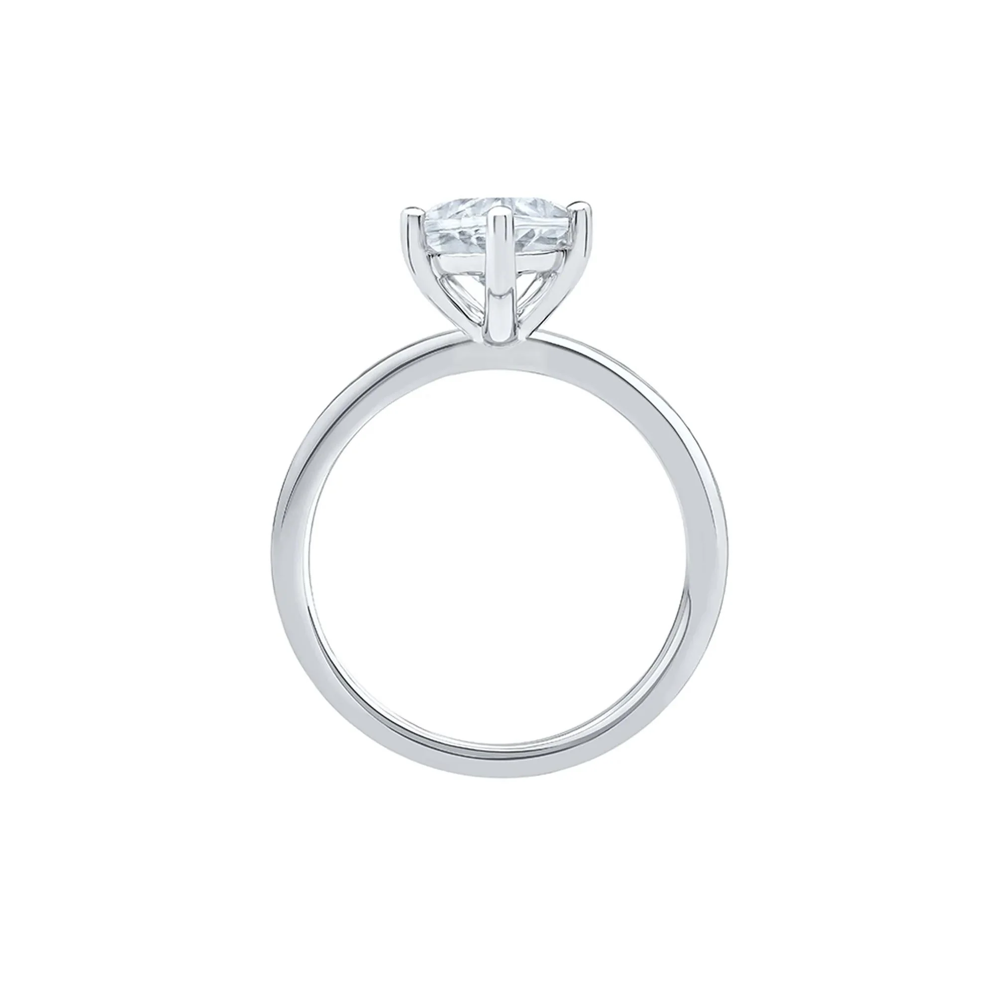 Lab Grown Diamond Pear-Shaped Solitaire Engagement Ring 14K White Gold (3 CT.) Size 10 2mm - Image 2