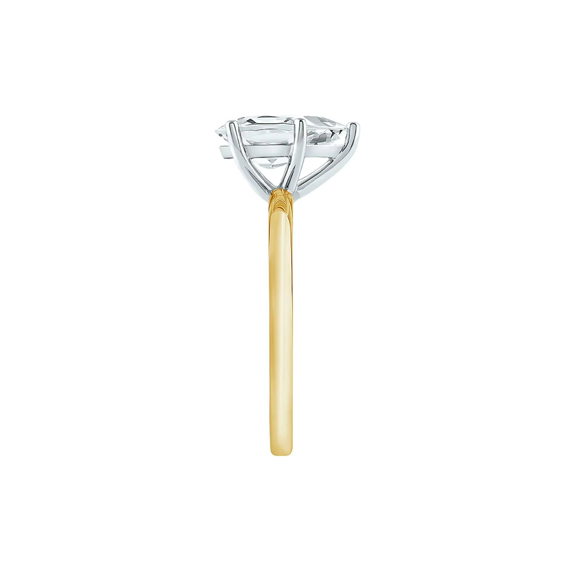 Lab Grown Diamond Pear-Shaped Solitaire Engagement Ring 14K Yellow Gold (3 CT.) Size 5.5 2mm - Image 3