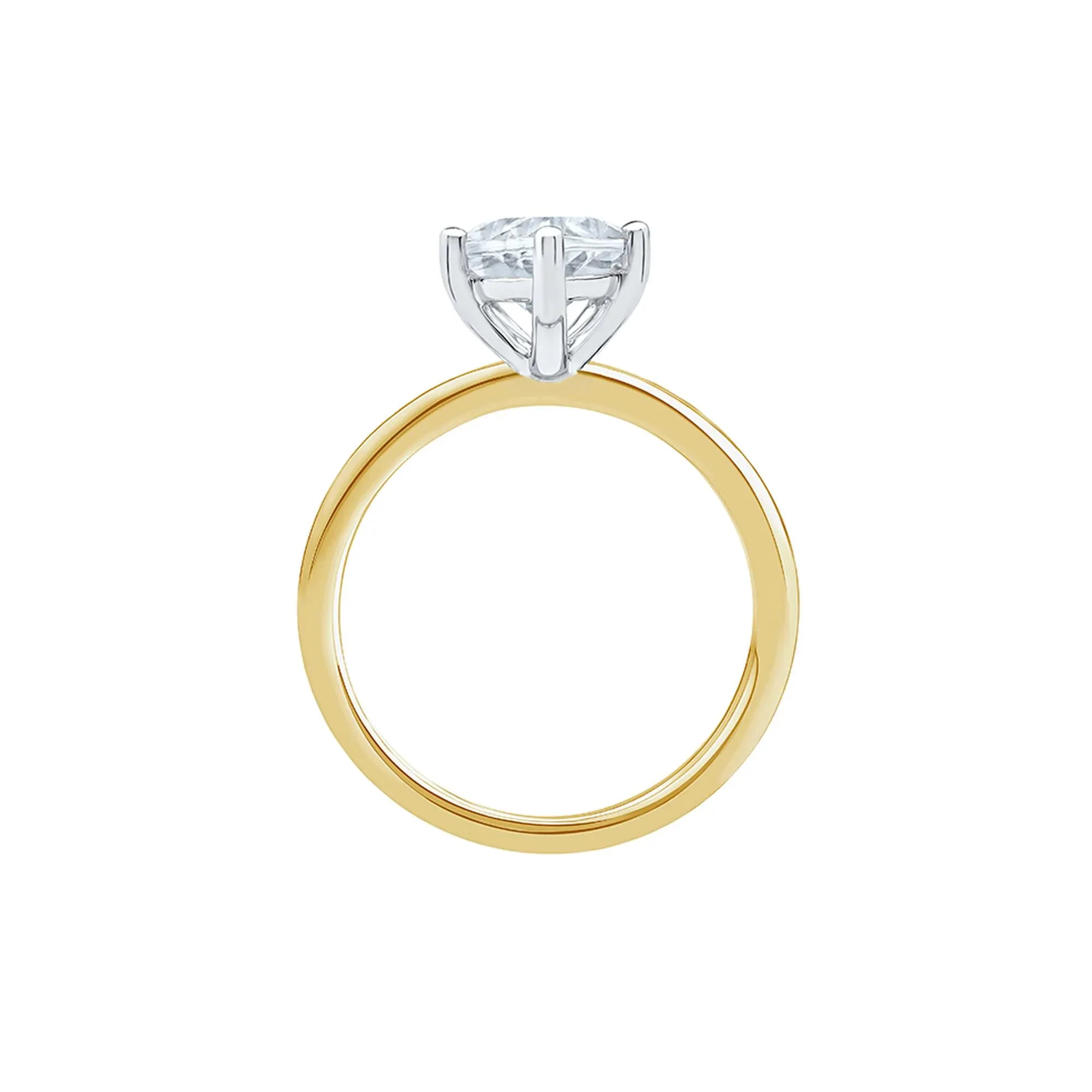 Lab Grown Diamond Pear-Shaped Solitaire Engagement Ring 14K Yellow Gold (3 CT.) Size 6.5 2mm - Image 2