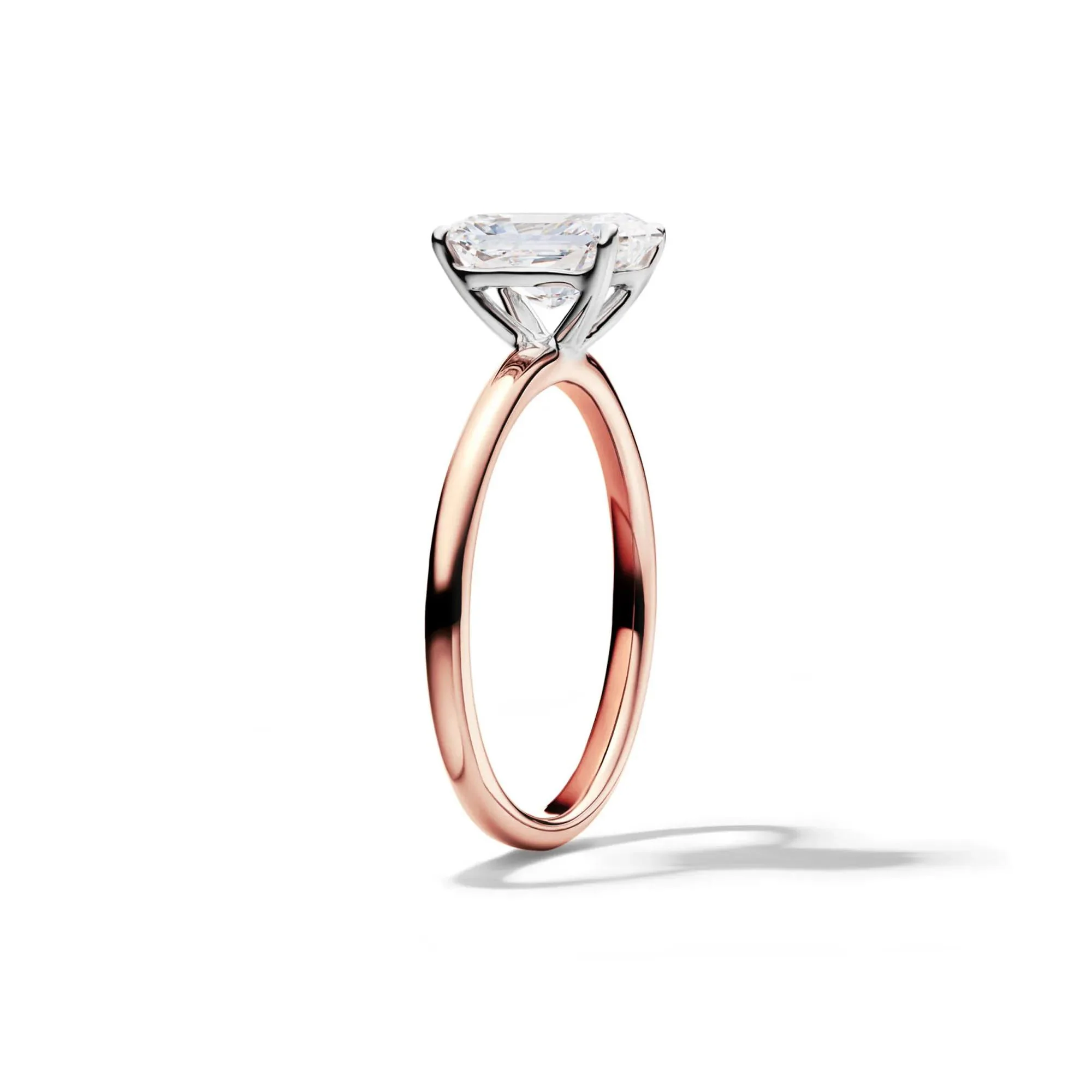 Lab Grown Diamond Radiant-Cut Solitaire Ring 14K Rose Gold (1/2 CT.) Size 10 2mm - Image 3