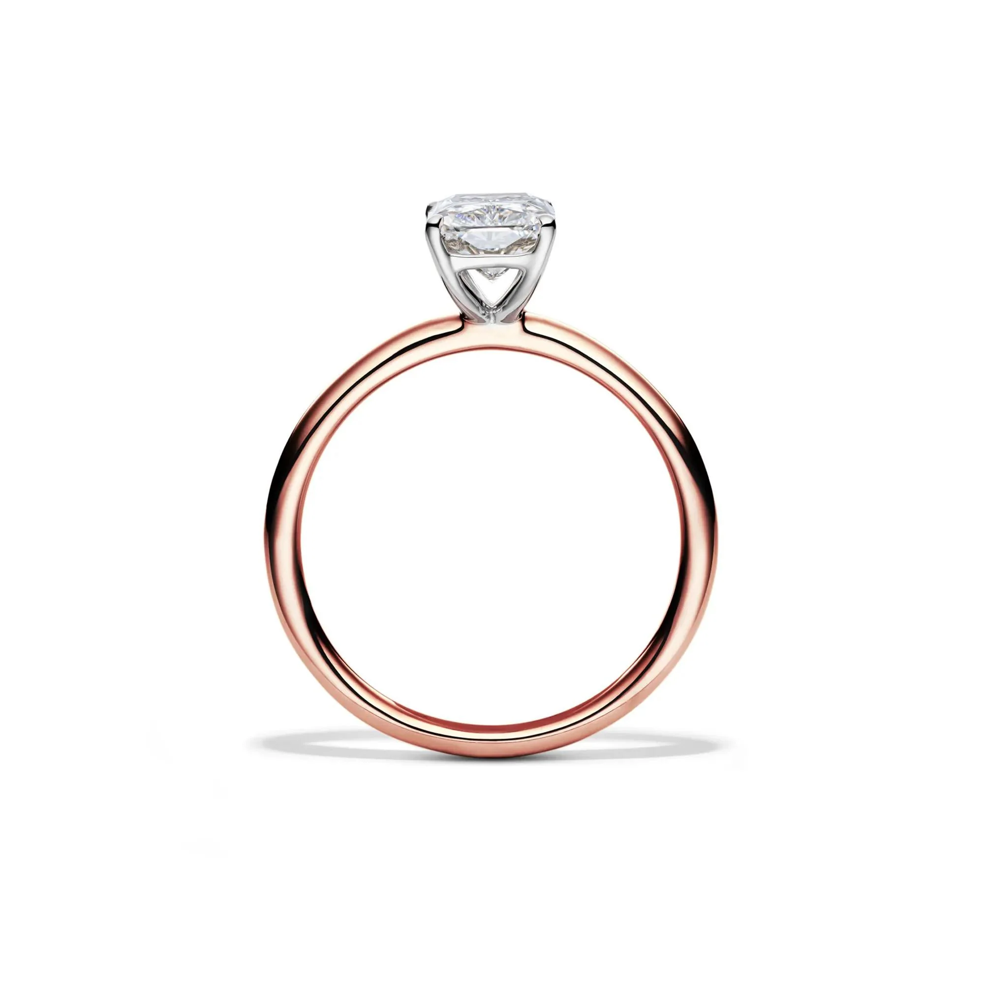 Lab Grown Diamond Radiant-Cut Solitaire Ring 14K Rose Gold (1/2 CT.) Size 8.5 2mm - Image 2