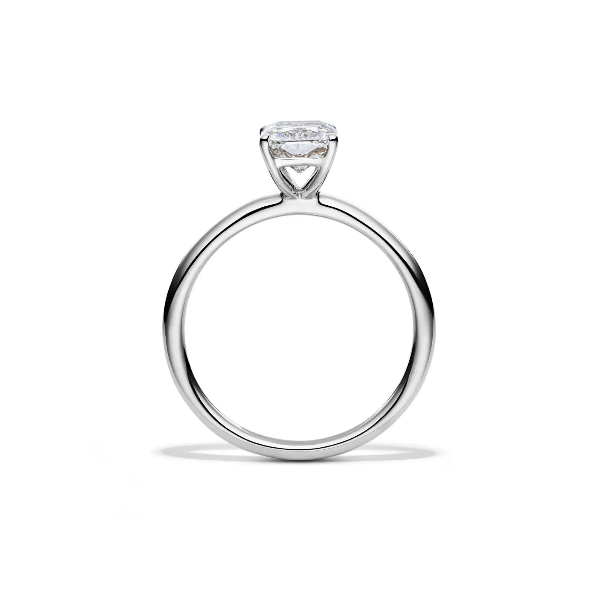 Lab Grown Diamond Radiant-Cut Solitaire Ring 14K White Gold (1/2 CT.) Size 5.5 2mm - Image 2