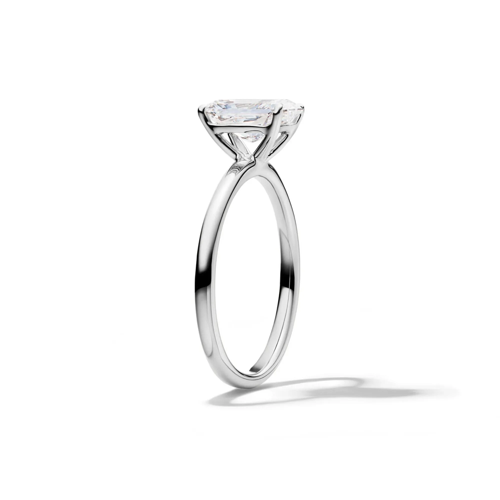 Lab Grown Diamond Radiant-Cut Solitaire Ring 14K White Gold (1/2 CT.) Size 5.5 2mm - Image 3