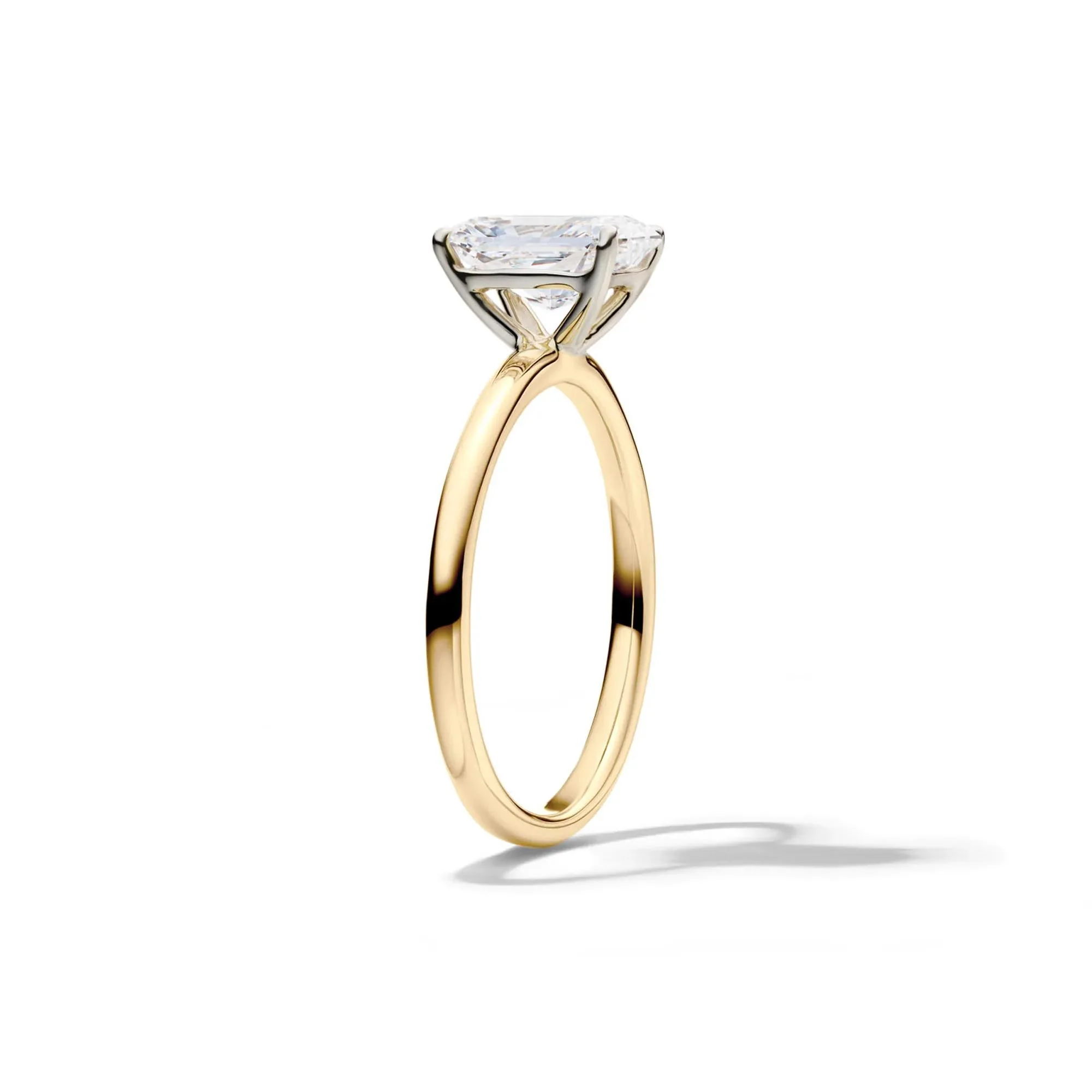 Lab Grown Diamond Radiant-Cut Solitaire Ring 14K Yellow Gold (1/2 CT.) Size 5 2mm - Image 3