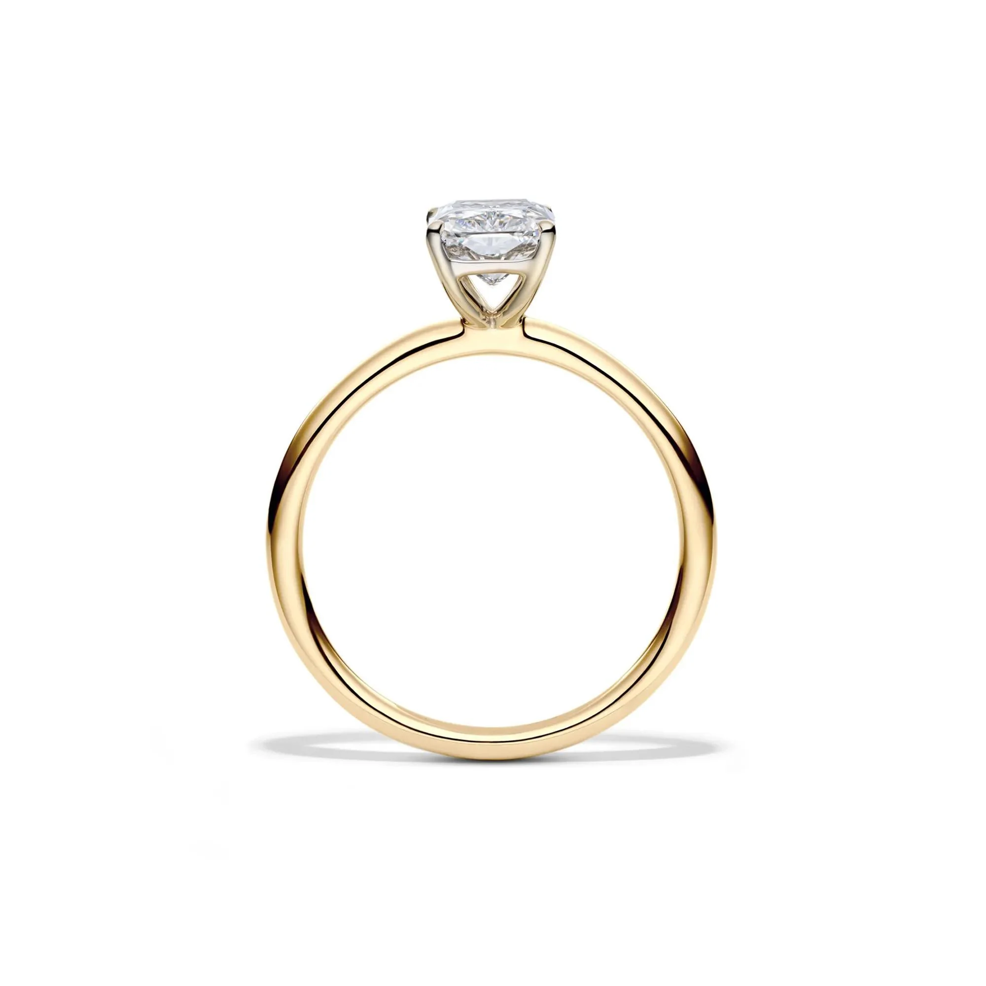 Lab Grown Diamond Radiant-Cut Solitaire Ring 14K Yellow Gold (1/2 CT.) Size 8 2mm - Image 2