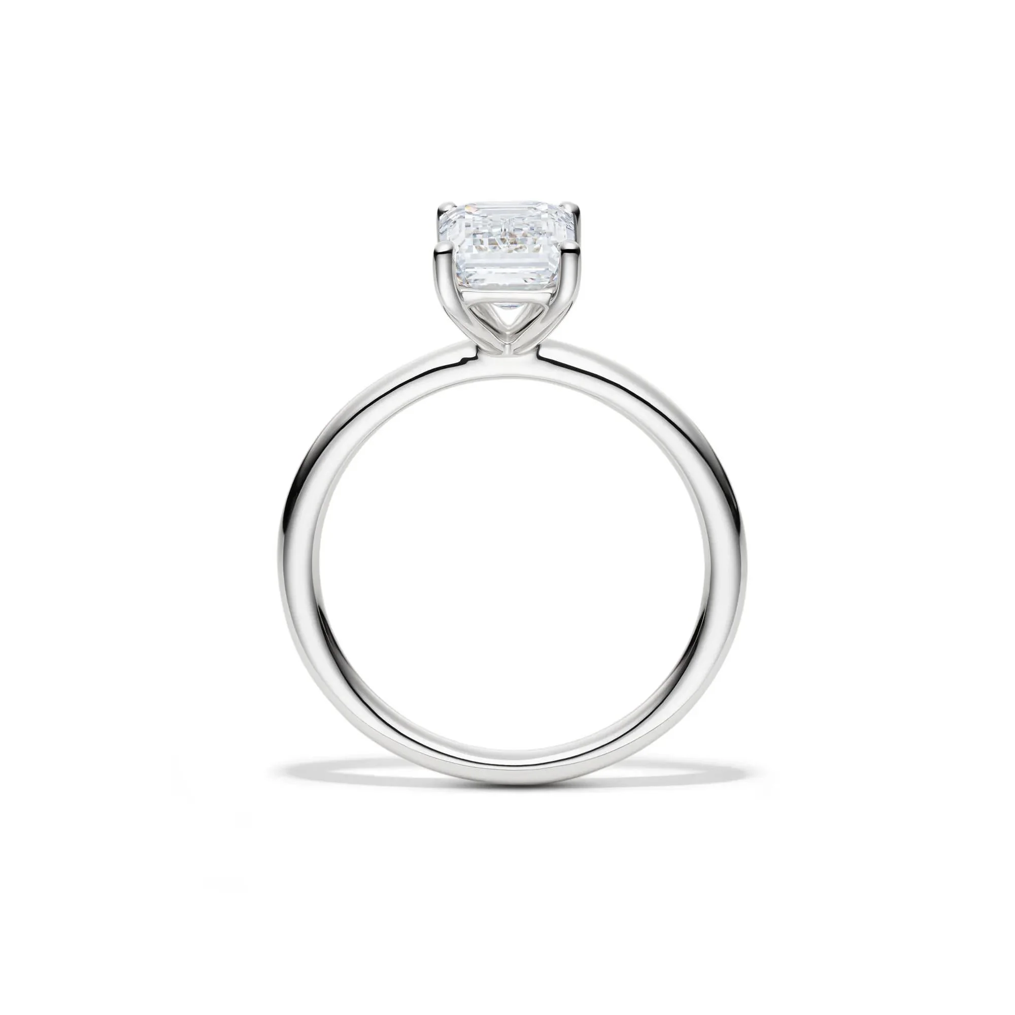 Lab Grown Diamond Emerald-Cut Solitaire Ring Platinum (2 CT.) White Size 9.5 2mm - Image 2