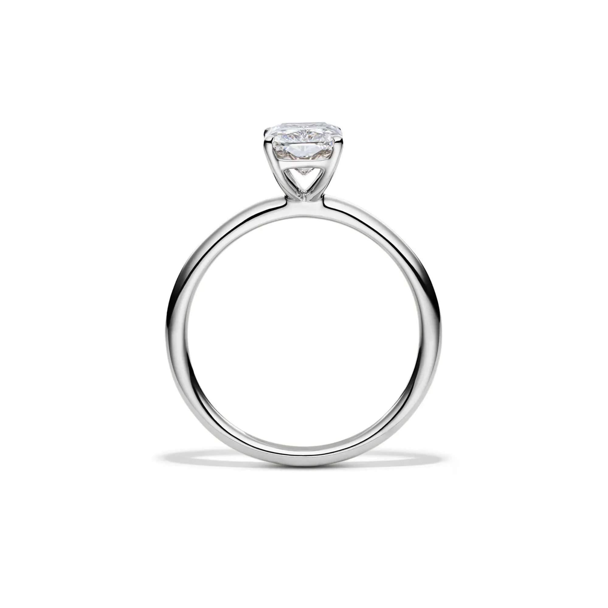 Lab Grown Diamond Radiant-Cut Solitaire Ring Platinum (1/2 CT.) White Size 4.5 2mm - Image 2