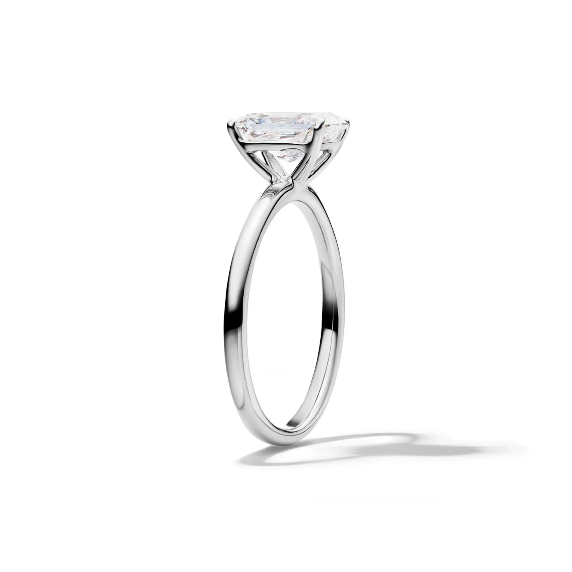 Lab Grown Diamond Radiant-Cut Solitaire Ring Platinum (1/2 CT.) White Size 7.5 2mm - Image 3