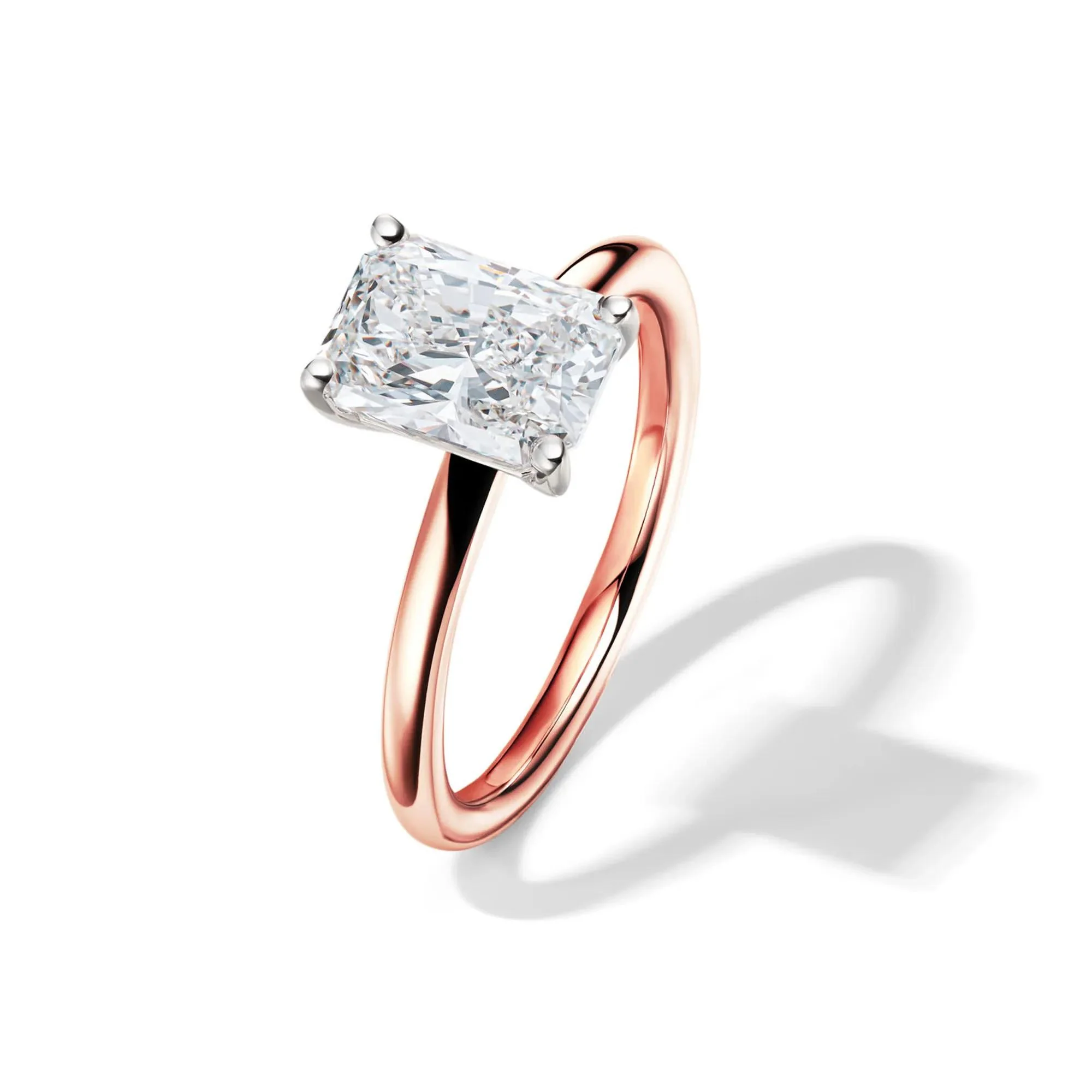 Lab Grown Diamond Radiant-Cut Solitaire Ring 14K Rose Gold (2 CT.) Size 5.5 2mm - Image 4