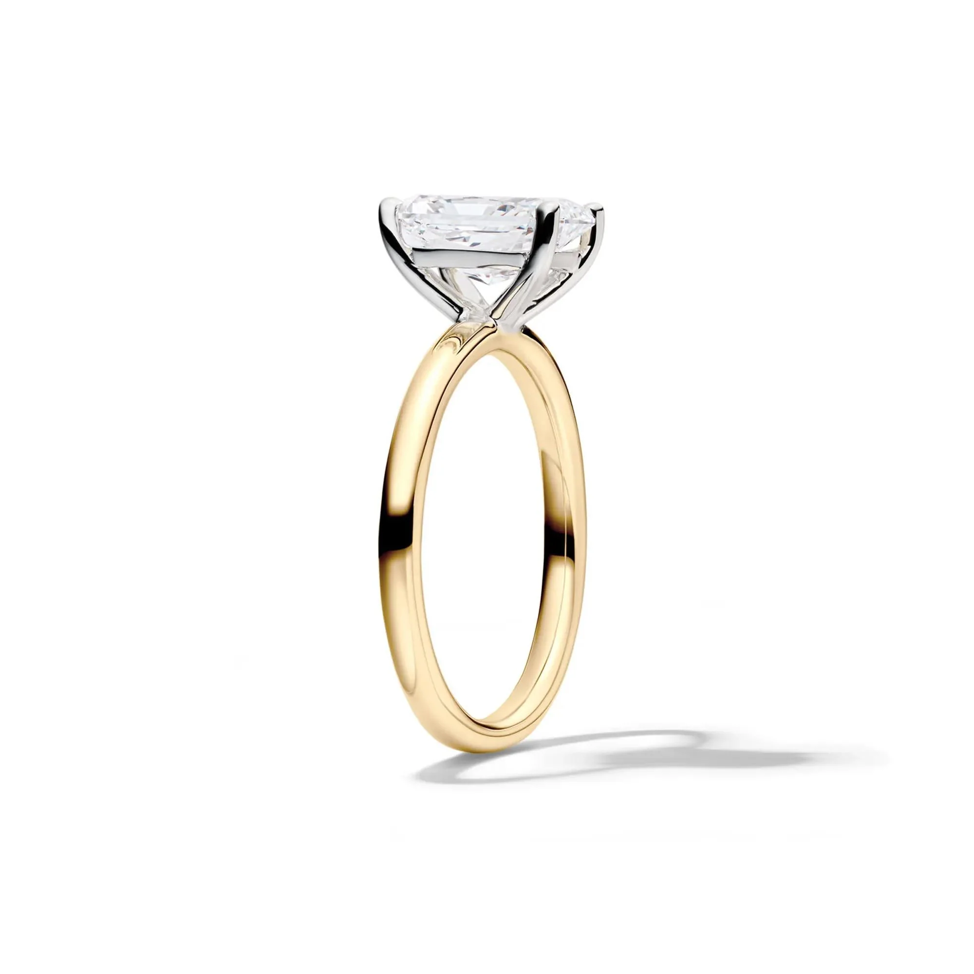 Lab Grown Diamond Radiant-Cut Solitaire Ring 14K Yellow Gold (2 CT.) Size 11 2mm - Image 3