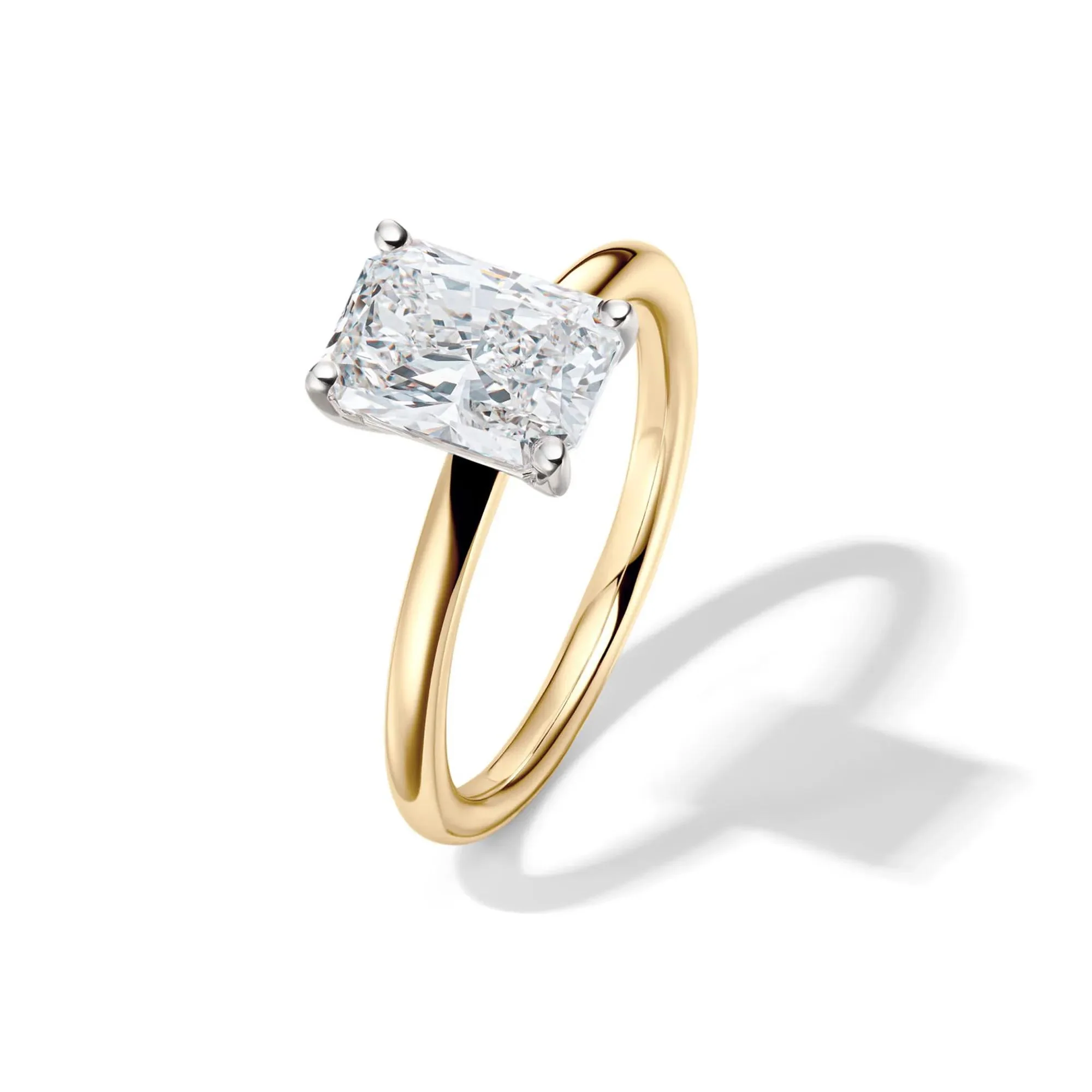 Lab Grown Diamond Radiant-Cut Solitaire Ring 14K Yellow Gold (2 CT.) Size 11 2mm - Image 4