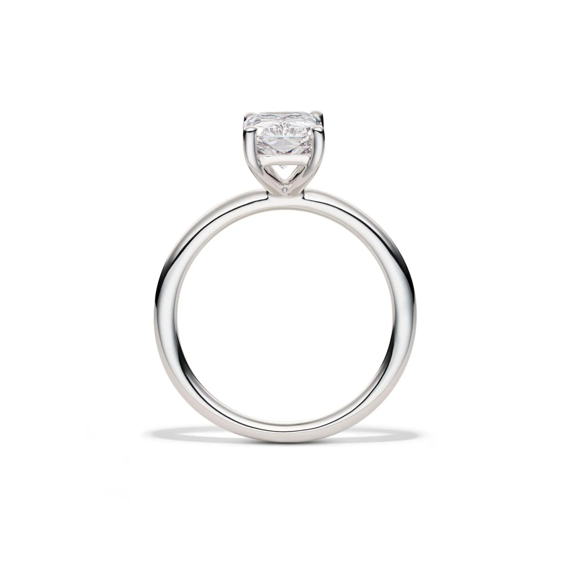 Lab Grown Diamond Radiant-Cut Solitaire Ring Platinum (2 CT.) White Size 6.5 2mm - Image 2