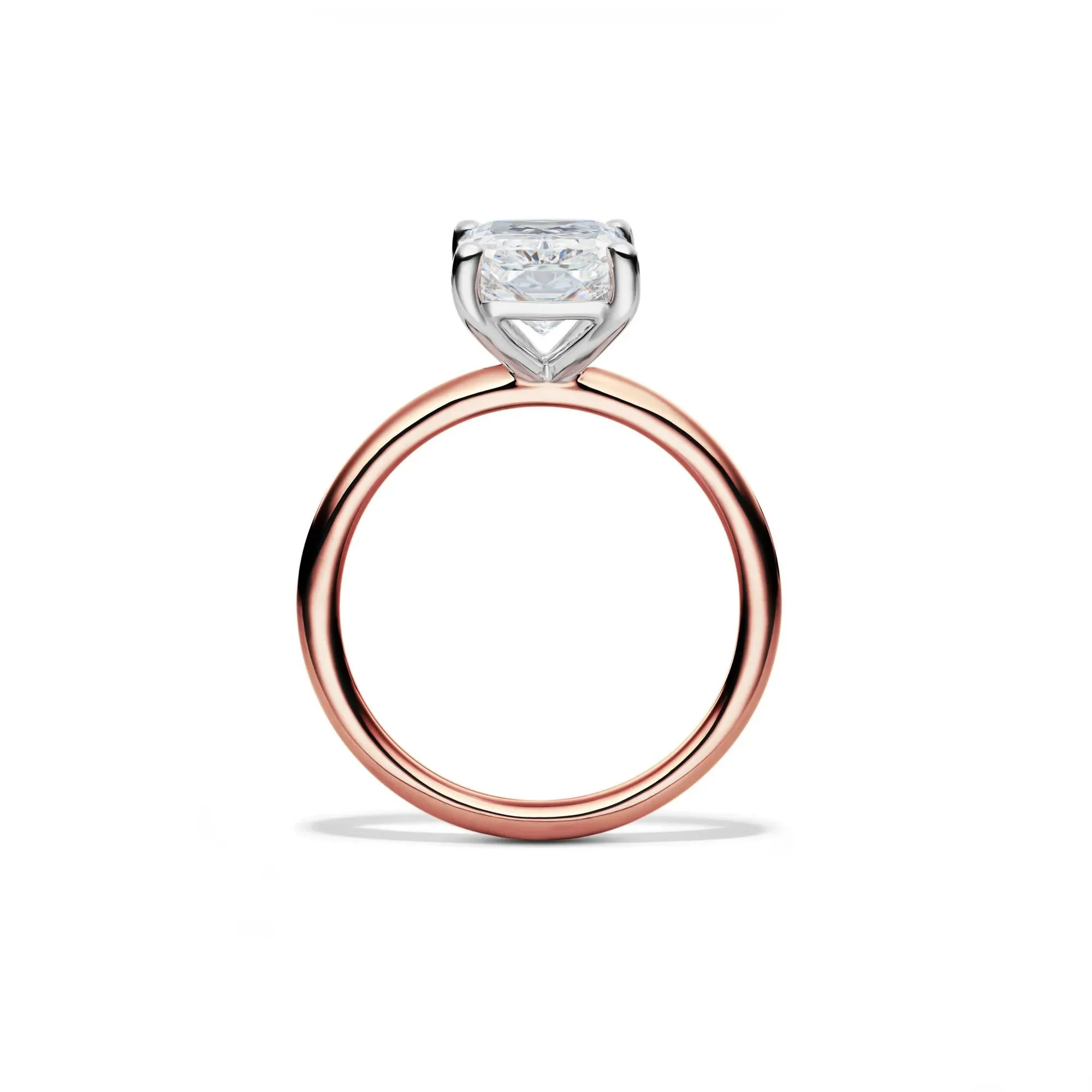 Lab Grown Diamond Radiant-Cut Solitaire Ring 14K Rose Gold (3 CT.) Size 7 2mm - Image 2