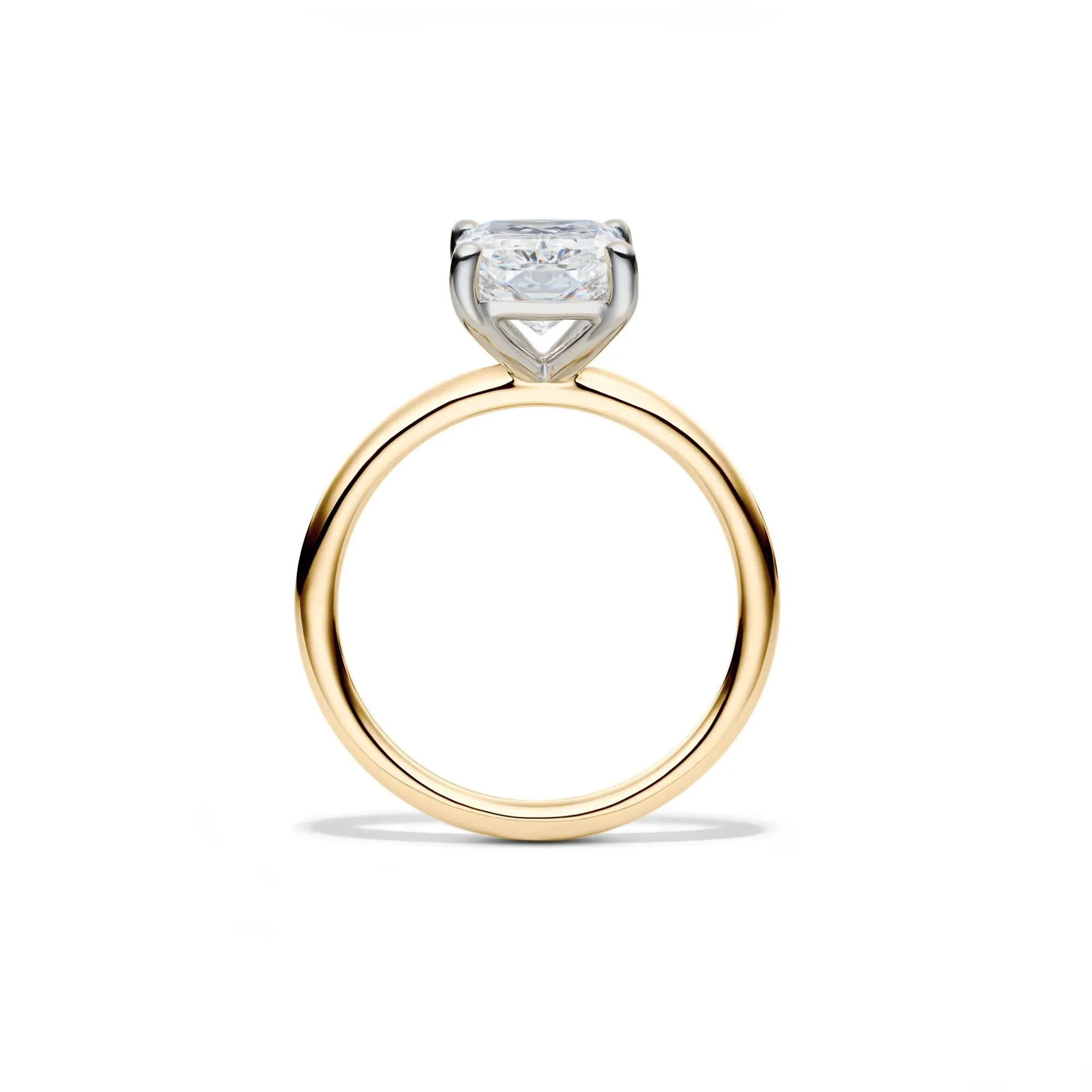 Lab Grown Diamond Radiant-Cut Solitaire Ring 14K Yellow and White Gold (3 CT.) Size 10.5 2mm - Image 2