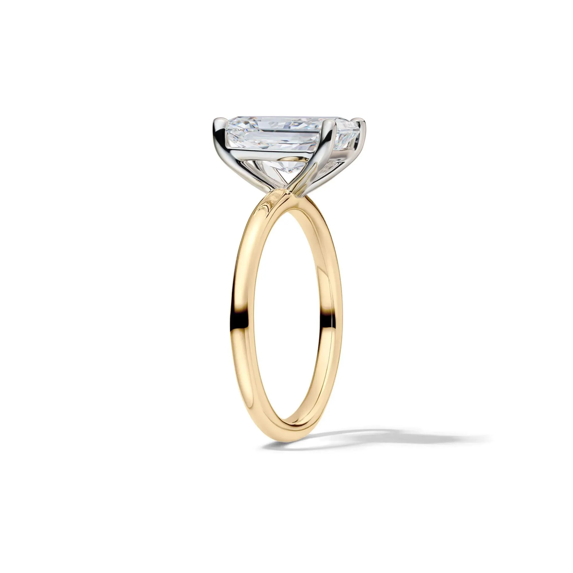 Lab Grown Diamond Radiant-Cut Solitaire Ring 14K Yellow and White Gold (3 CT.) Size 4.5 2mm - Image 3