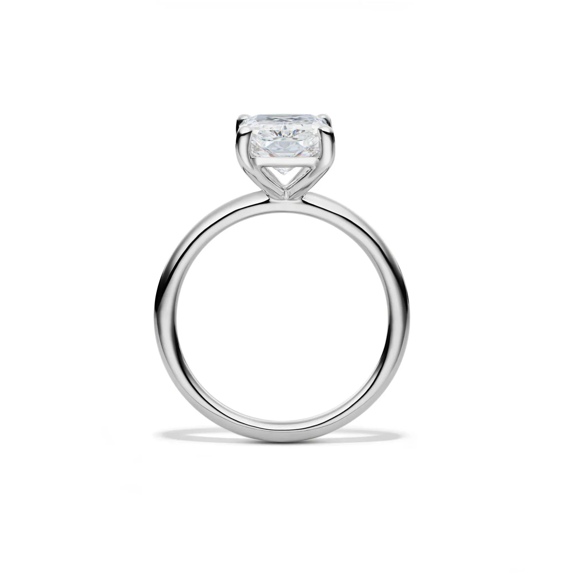 Lab Grown Diamond Radiant-Cut Solitaire Ring Platinum (3 CT.) White Size 6 2mm - Image 2