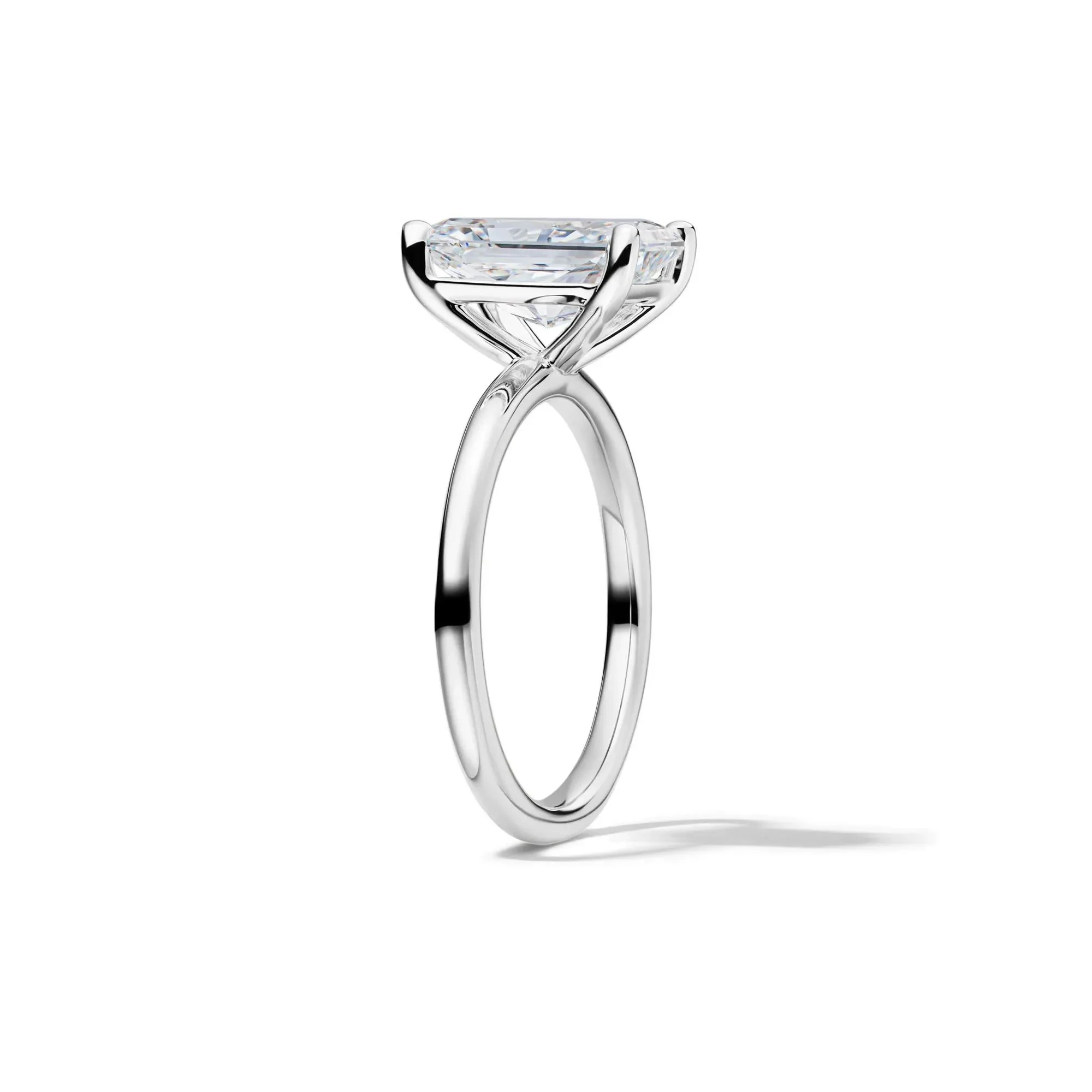 Lab Grown Diamond Radiant-Cut Solitaire Ring Platinum (3 CT.) White Size 7.5 2mm - Image 3