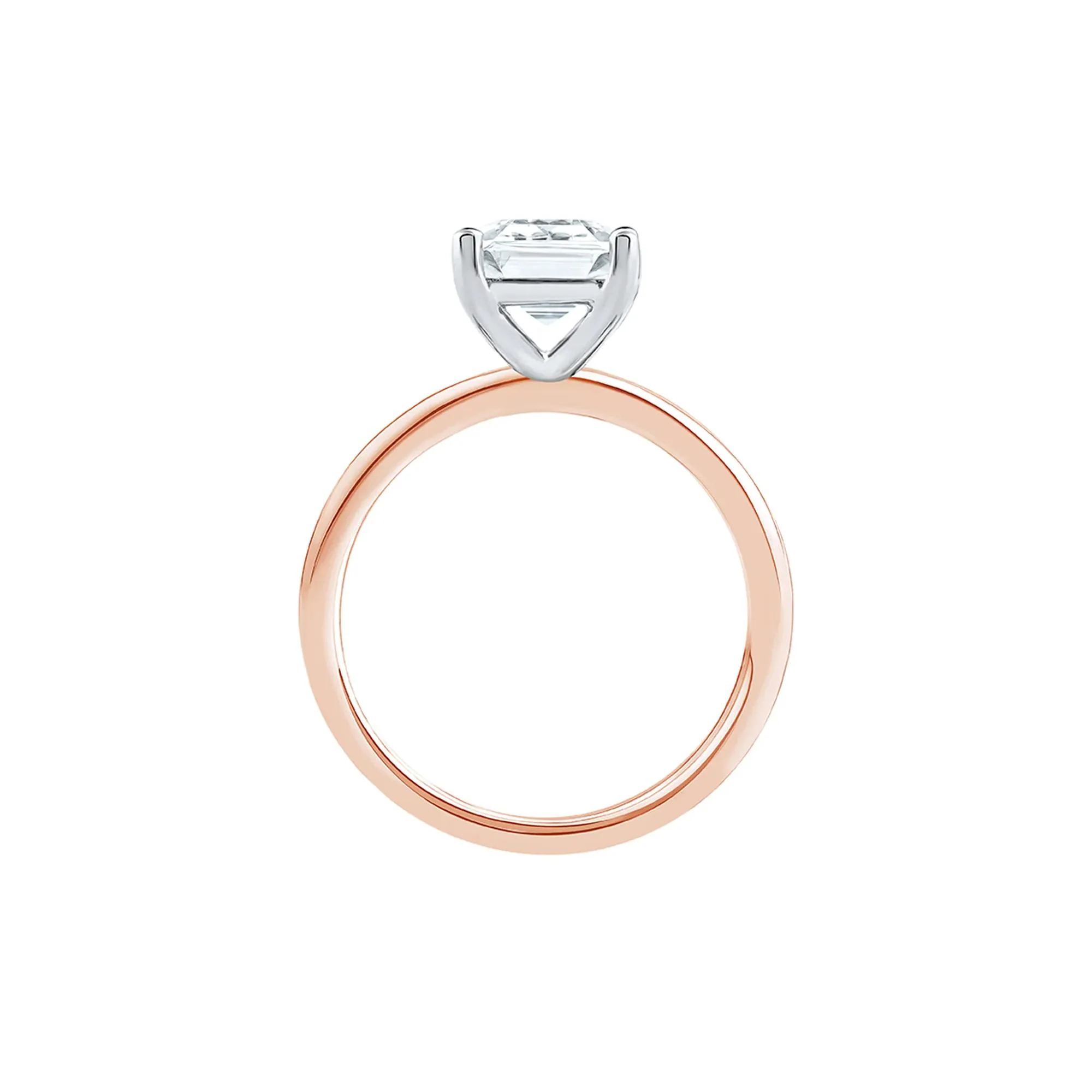 Lab Grown Diamond Emerald-Cut Solitaire Ring 14K Rose Gold (3 CT.) Size 6 2mm - Image 2