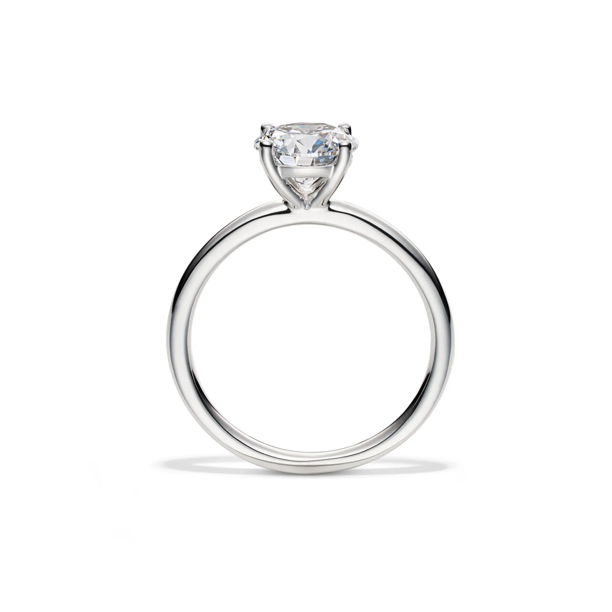 Lab Grown Diamond Solitaire Round Engagement Ring Platinum (1/2 CT.) White Size 10 2mm - Image 2
