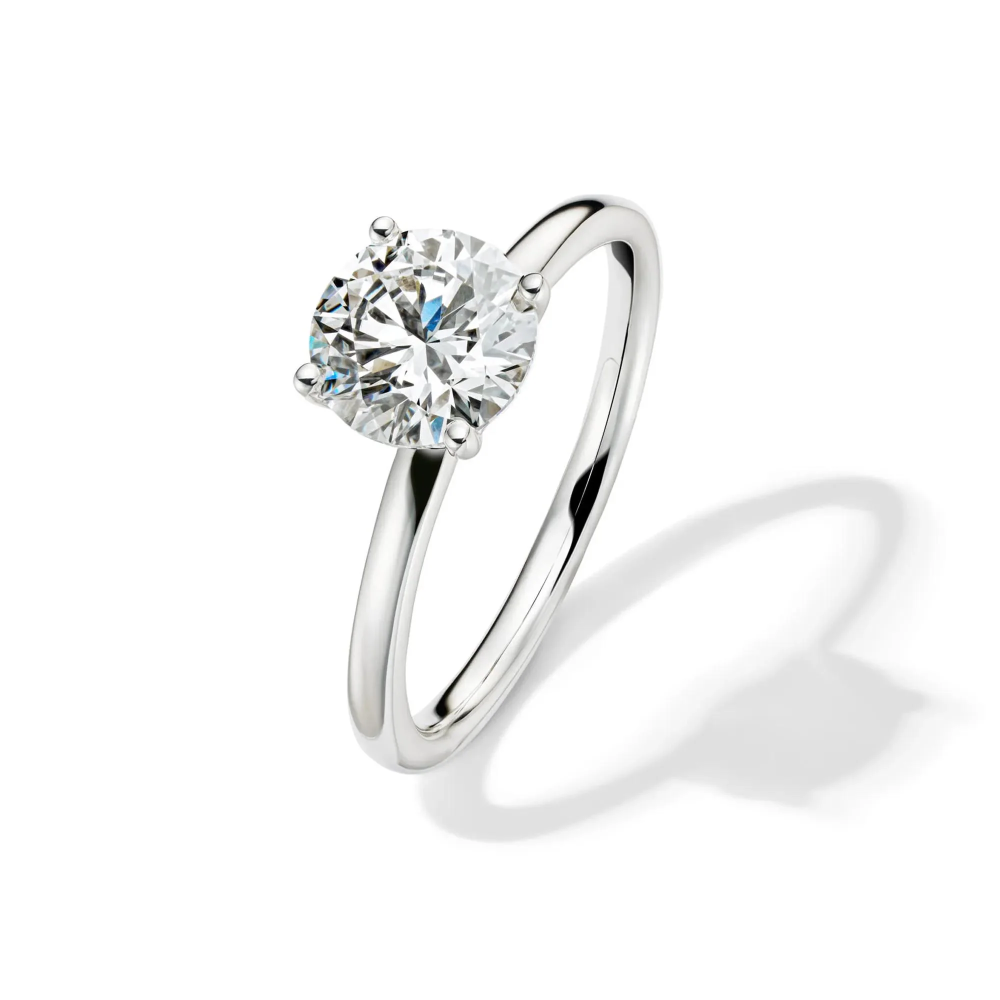 Lab Grown Diamond Solitaire Round Engagement Ring Platinum (1/2 CT.) White Size 4.5 2mm - Image 4