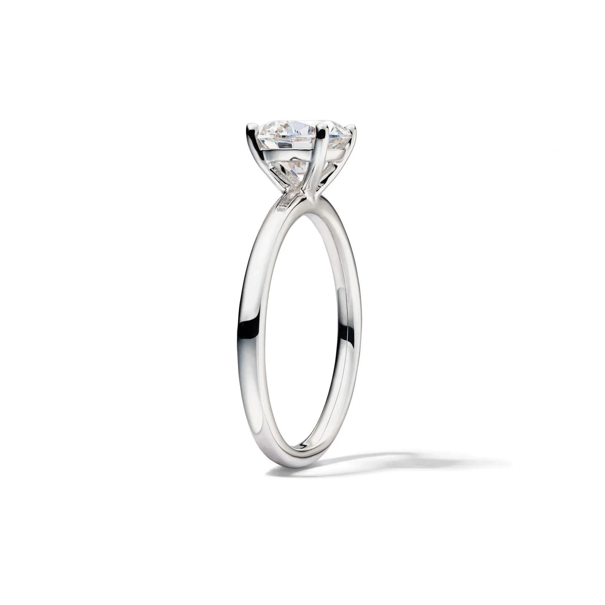 Lab Grown Diamond Solitaire Round Engagement Ring Platinum (1/2 CT.) White Size 5.5 2mm - Image 3