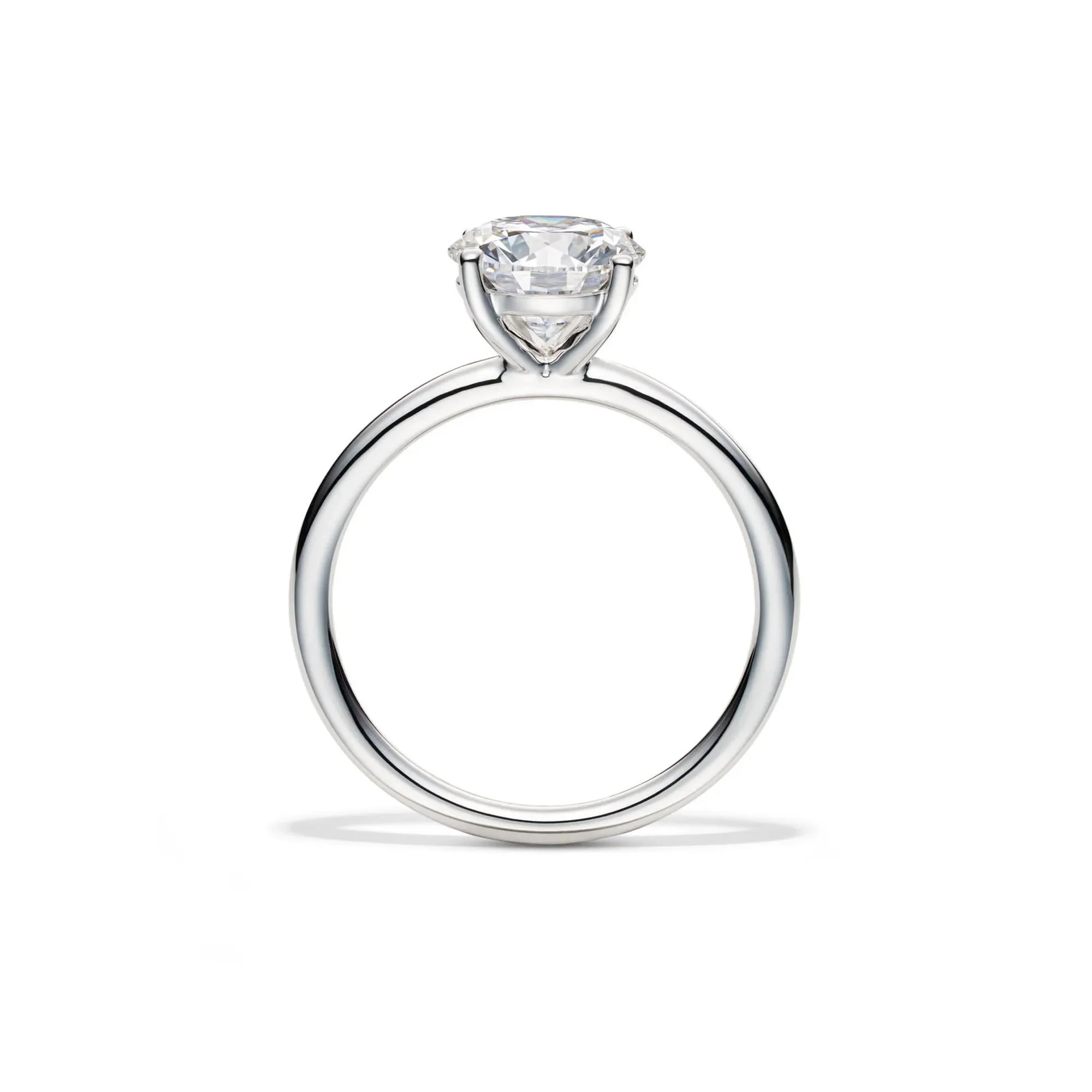 Lab Grown Diamond Solitaire Round Engagement Ring Platinum (2 CT.) White Size 7.5 2mm - Image 2