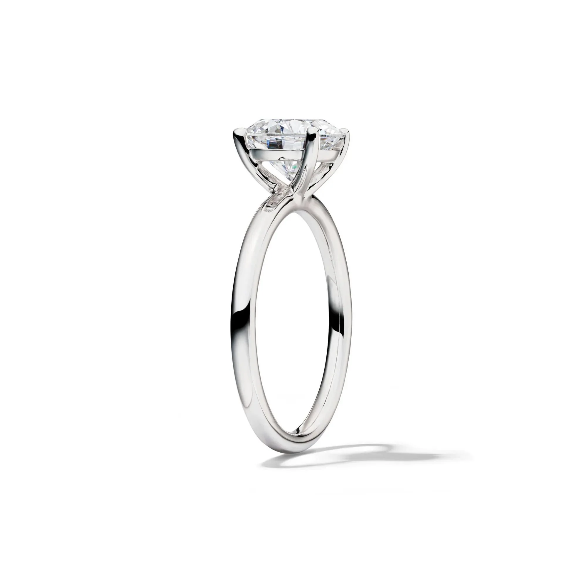 Lab Grown Diamond Solitaire Round Engagement Ring Platinum (2 CT.) White Size 9 2mm - Image 3