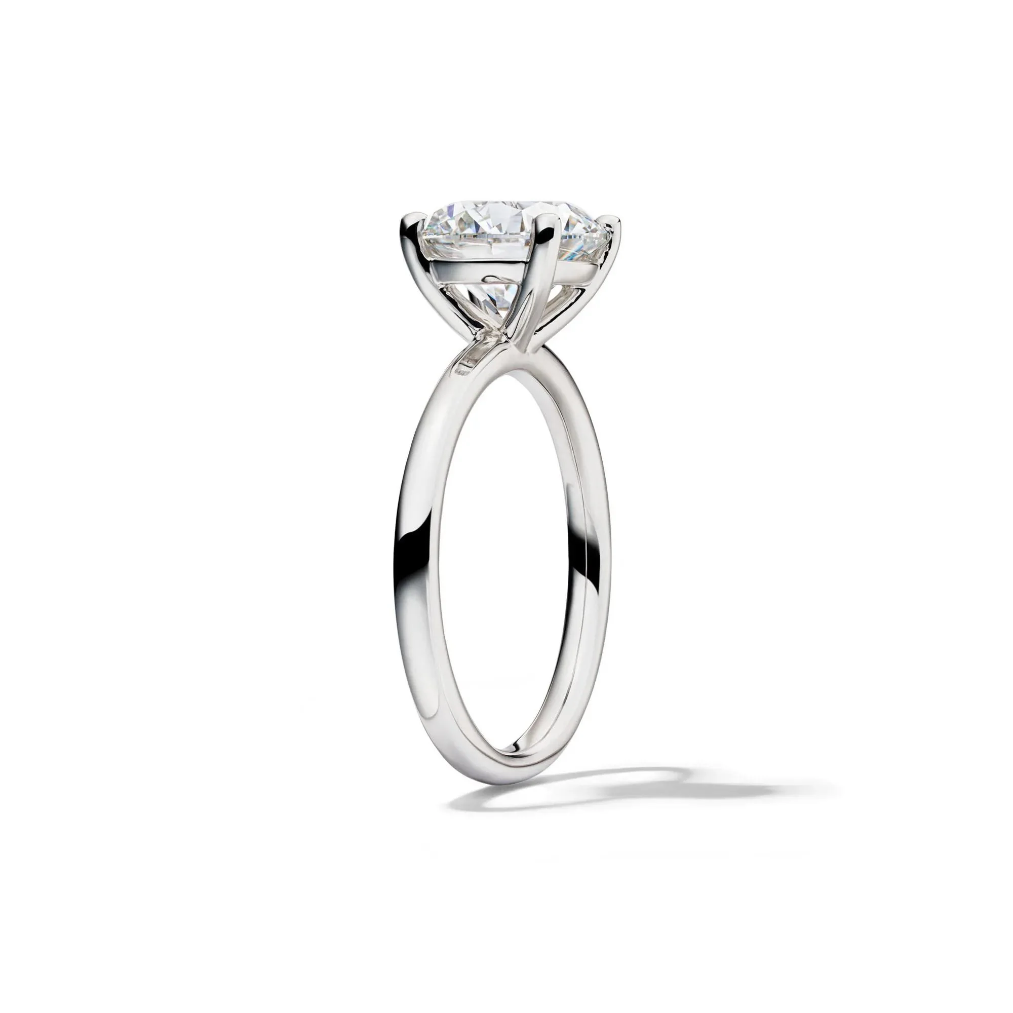 Lab Grown Diamond Solitaire Round Engagement Ring Platinum (3 CT.) White Size 9 2mm - Image 3